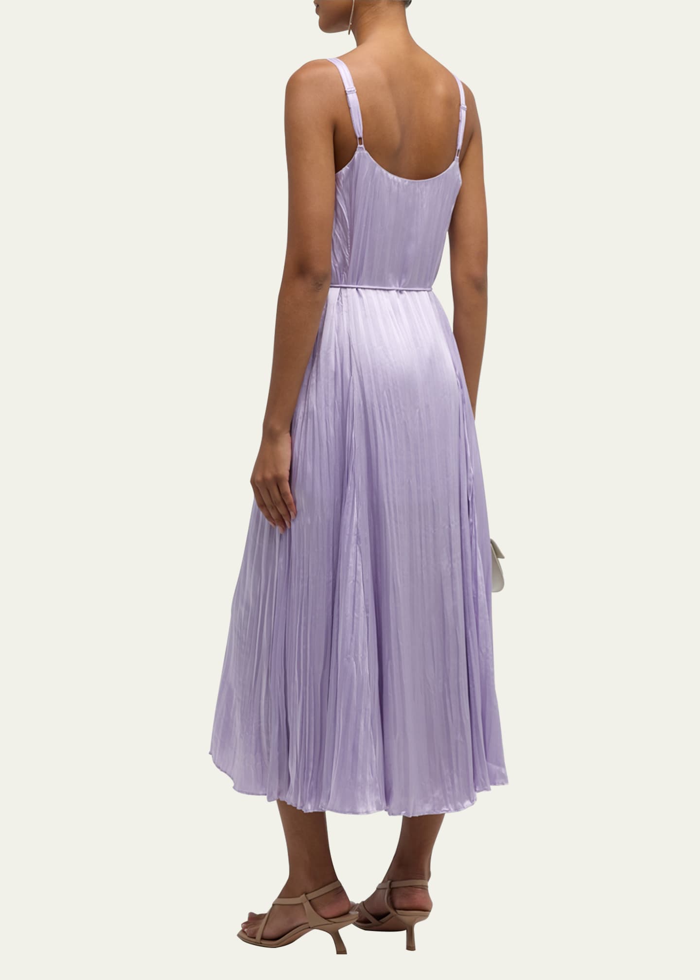 Vince pleated 2025 satin slip dress