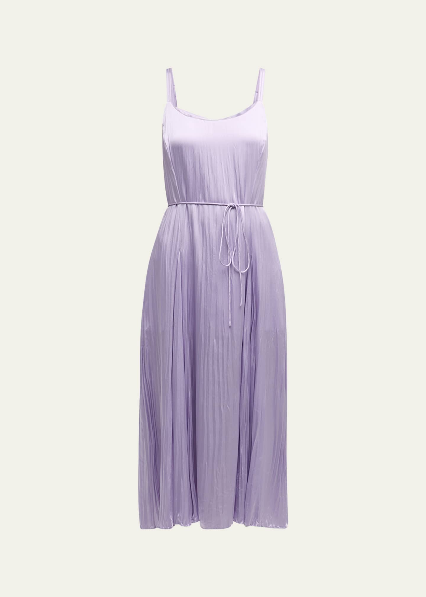 Vince pleated satin slip dress hotsell