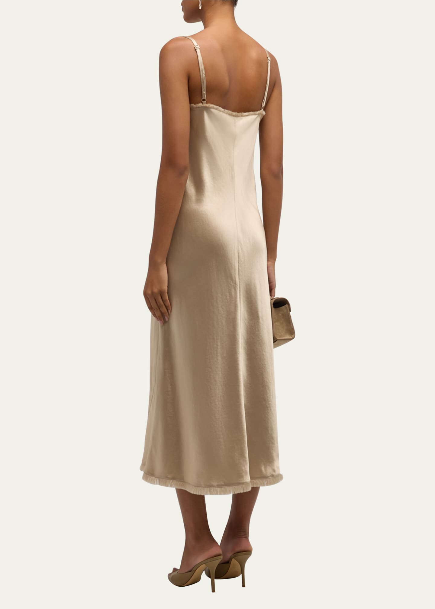 Vince Frayed Edge Bias Cami Midi Dress Bergdorf Goodman