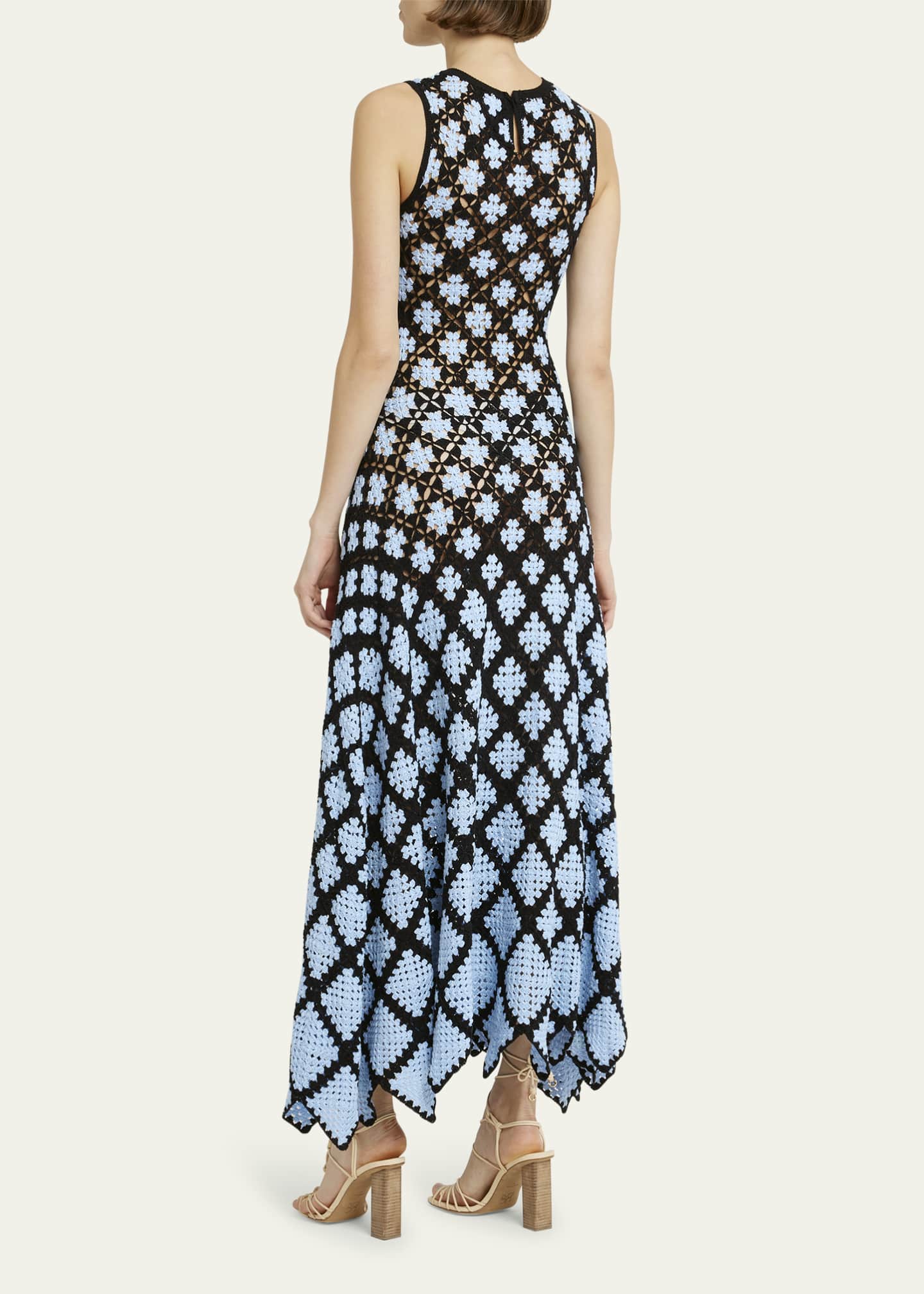Ulla Johnson Ianna Sleeveless Crochet Midi Handkerchief Dress