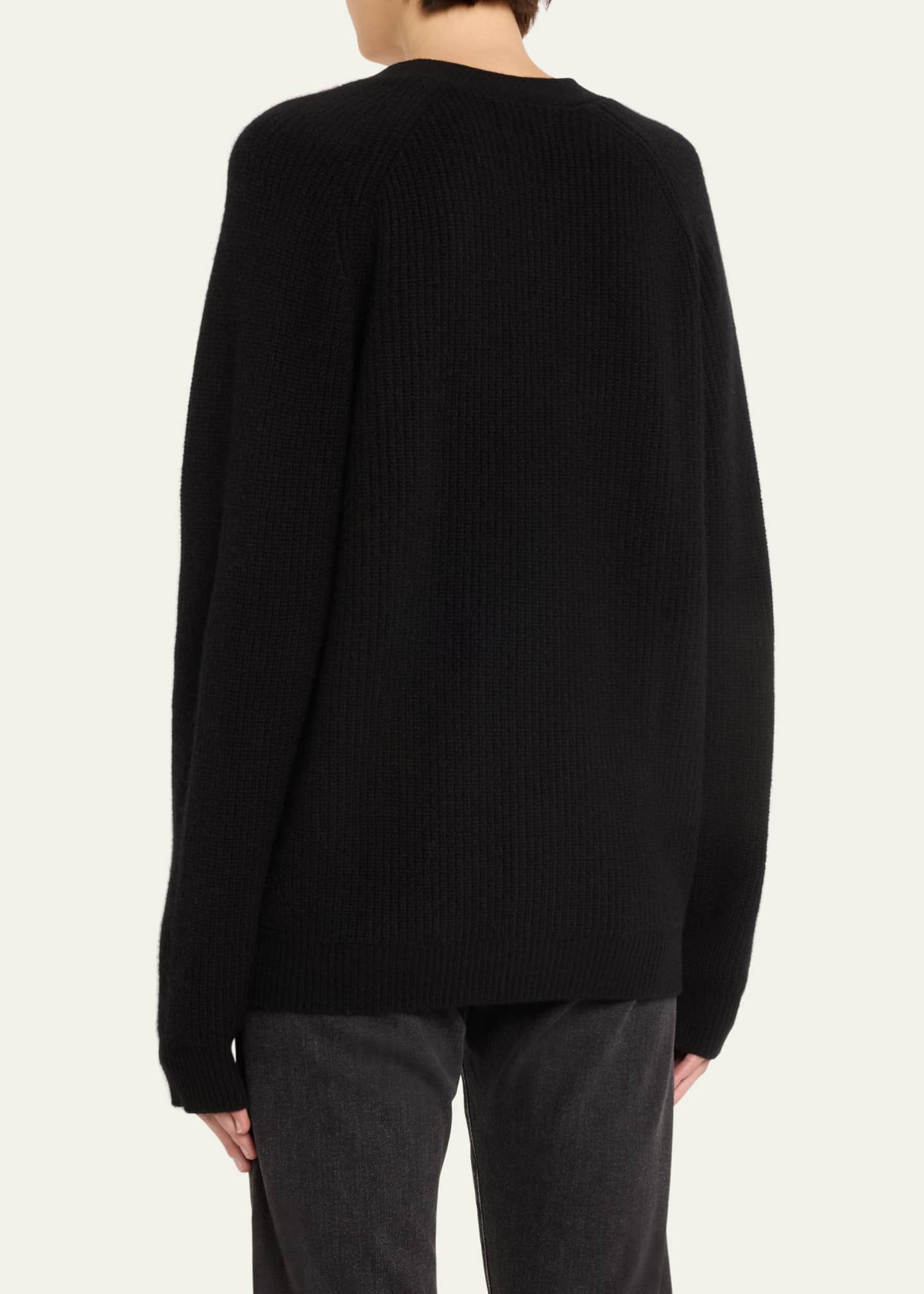 Loulou Studio Leka V-Neck Ribbed Cashmere Cardigan Image 3 of 5