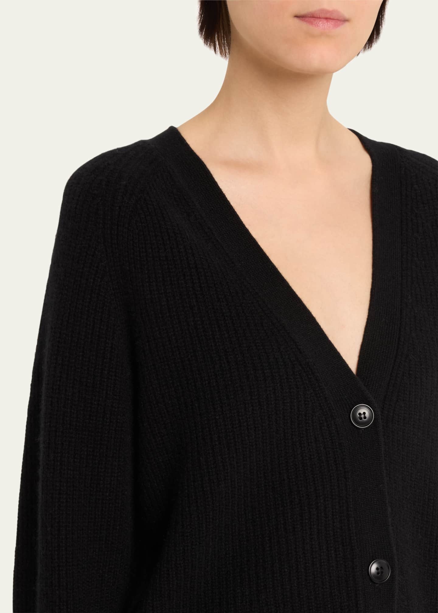 Loulou Studio Leka V-Neck Ribbed Cashmere Cardigan Image 5 of 5