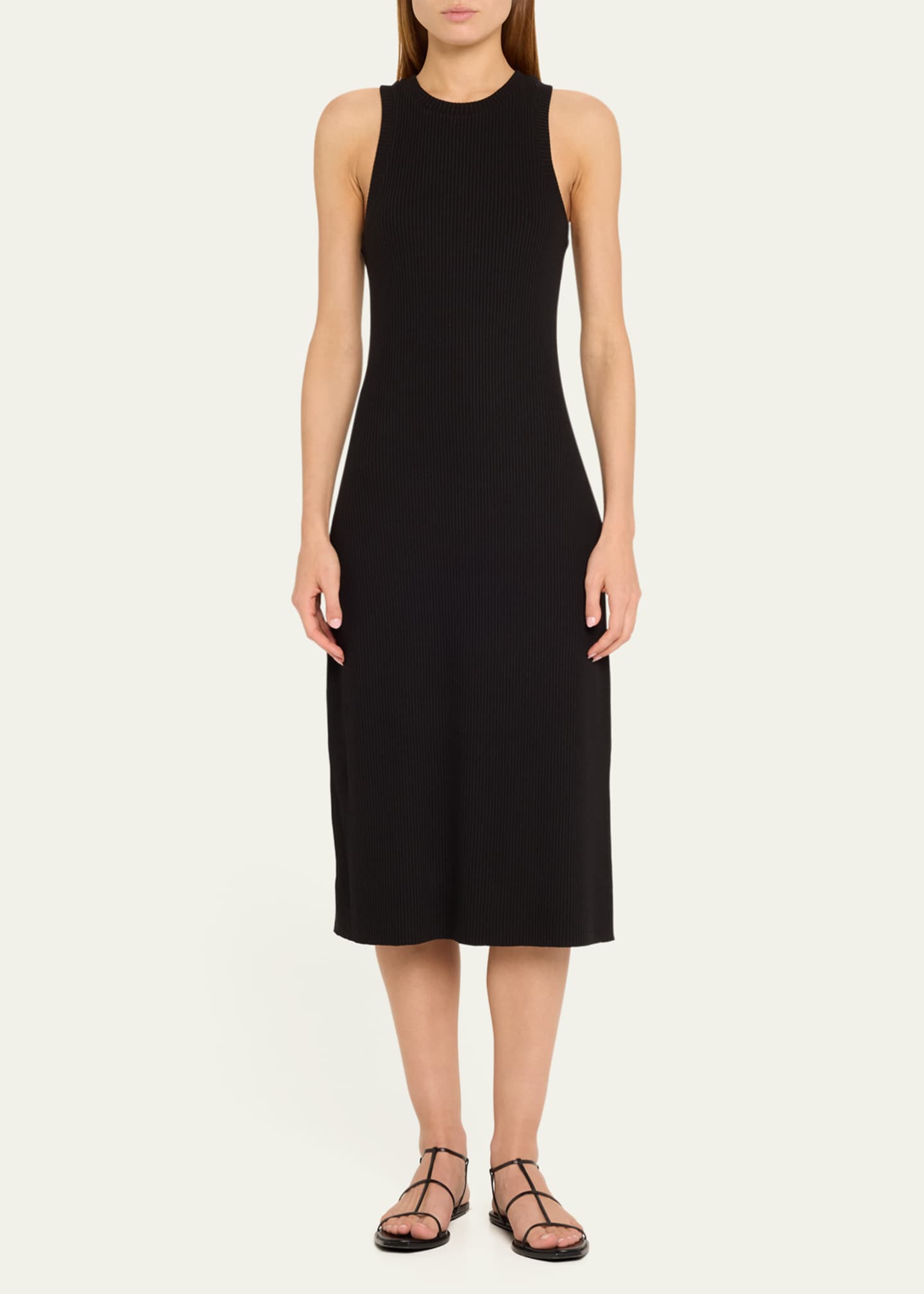 Vince Ribbed High-Neck Midi Tank Dress - Bergdorf Goodman