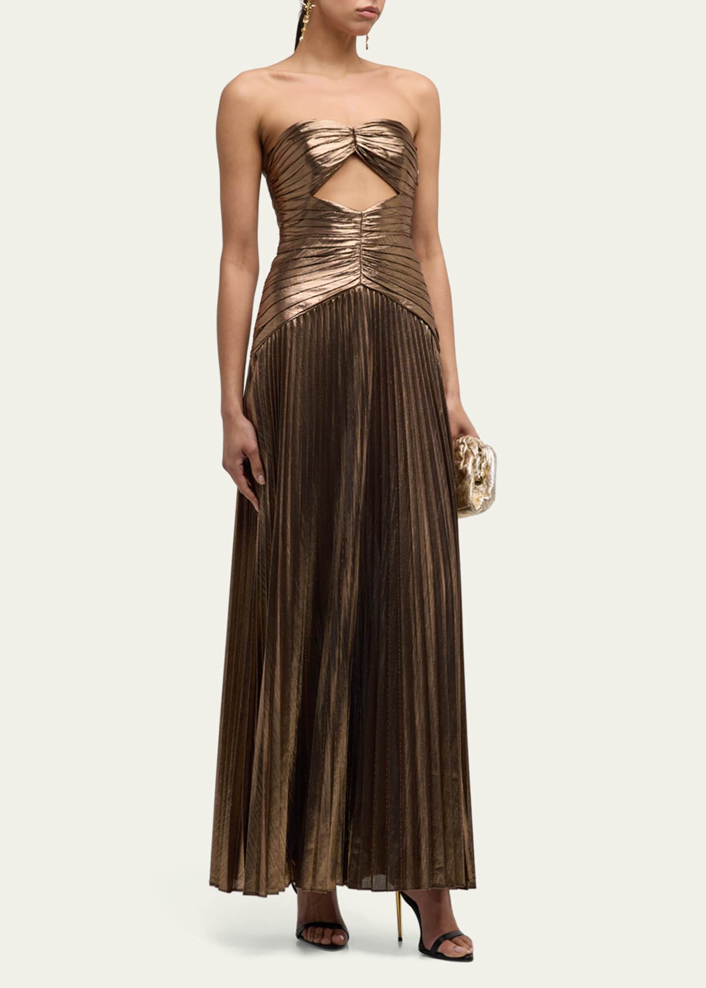 Retrofete Mallory Strapless Metallic Maxi Dress Image 2 of 5