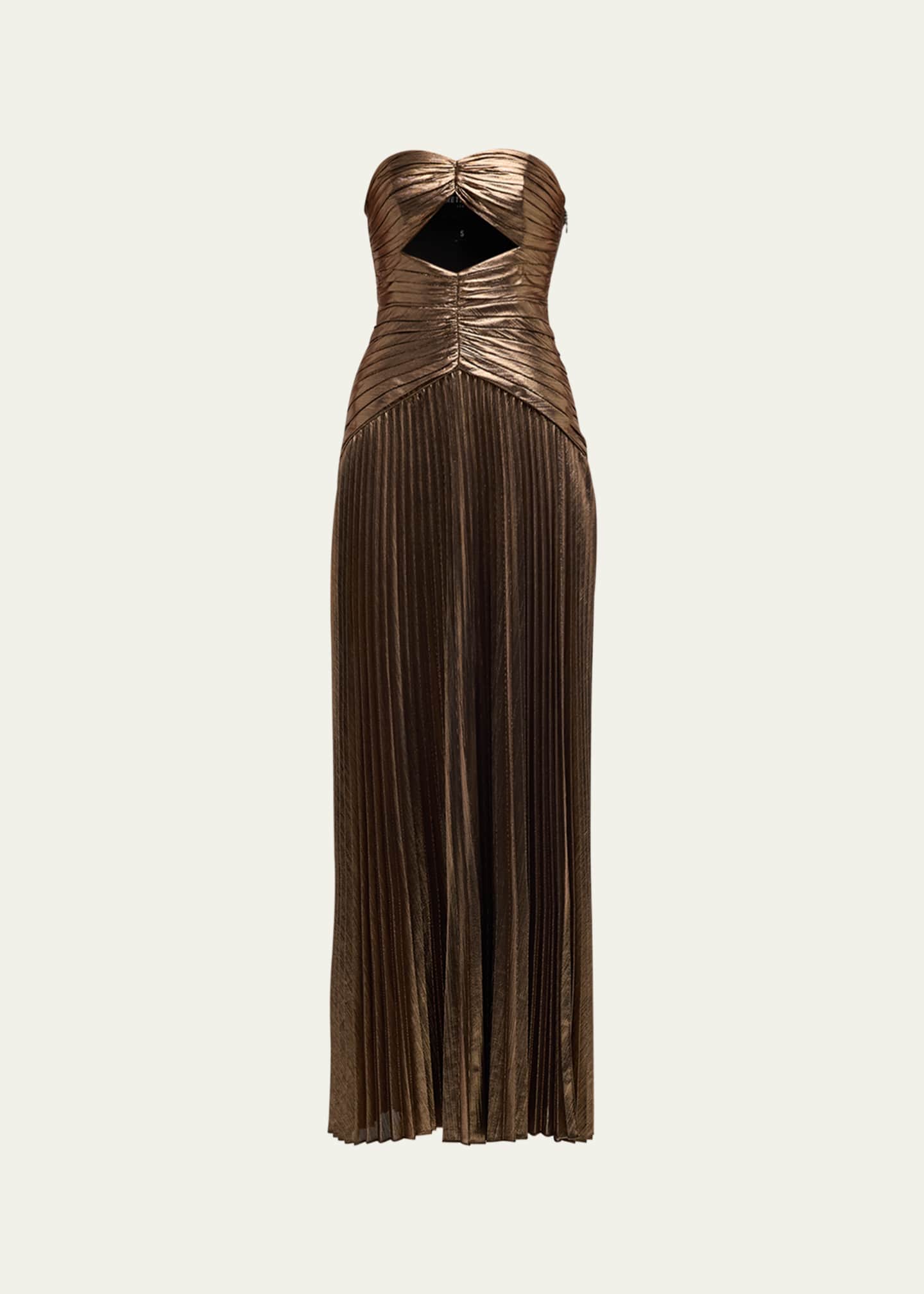 Retrofete Mallory Strapless Metallic Maxi Dress Image 1 of 5