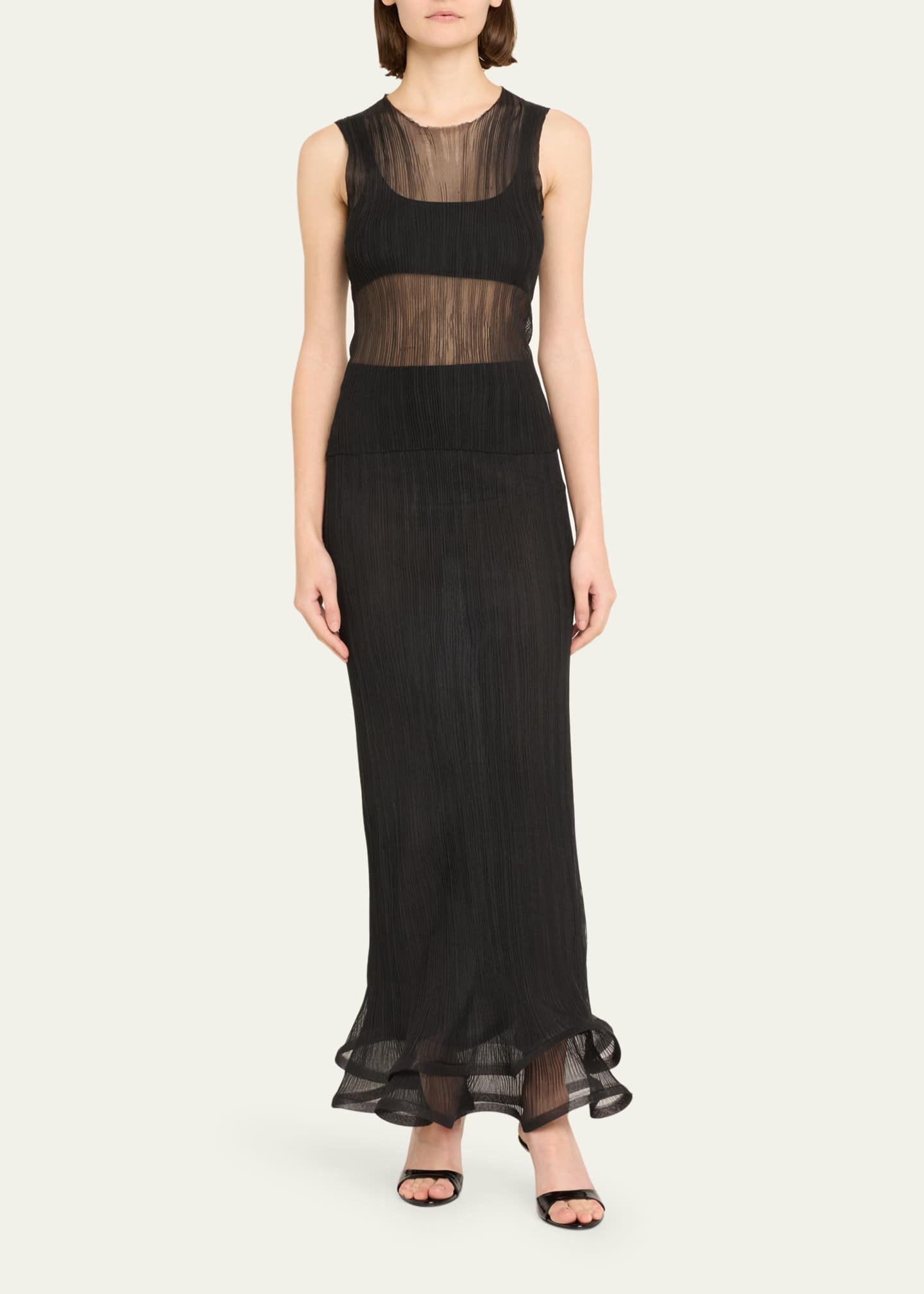 SIMKHAI Kelso Ruffled Plisse Maxi Skirt Image 2 of 5