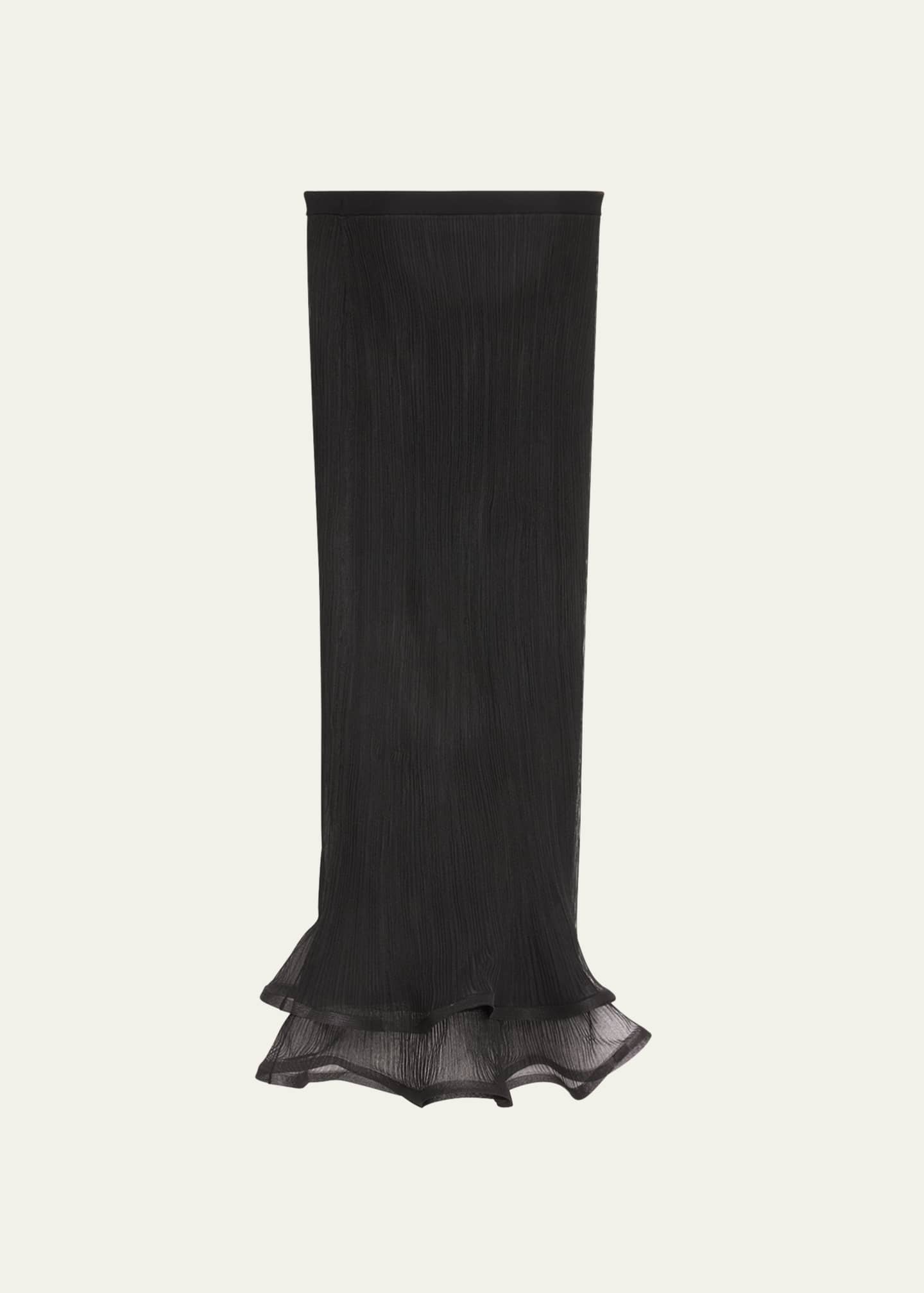 SIMKHAI Kelso Ruffled Plisse Maxi Skirt Image 1 of 5