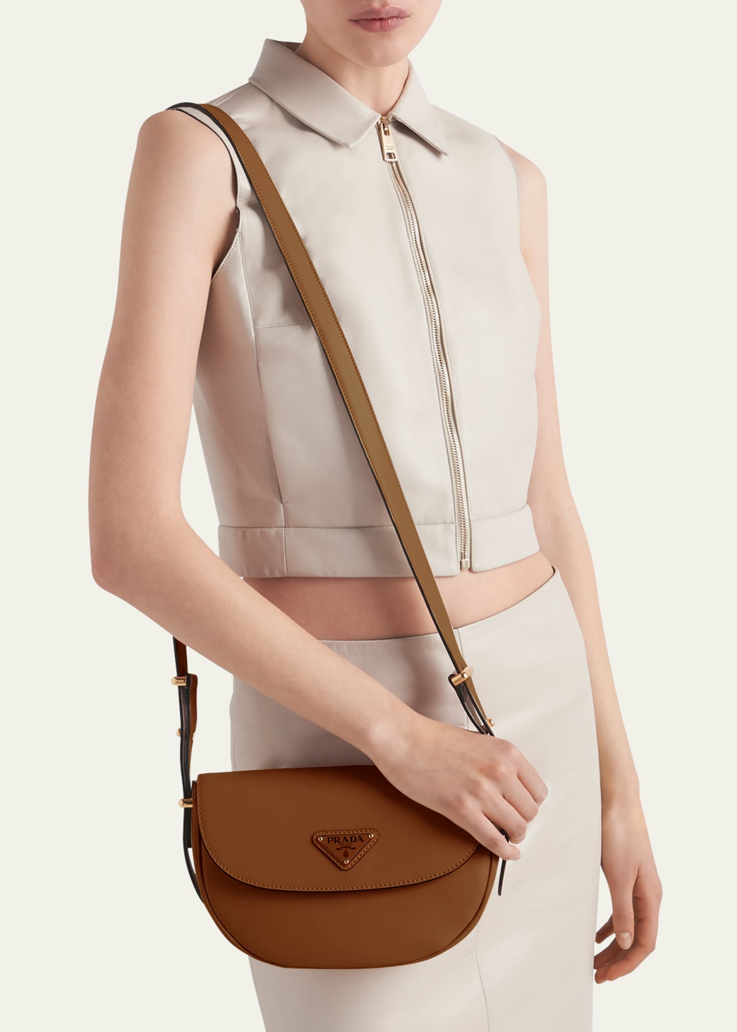 Prada Flap Leather Crossbody Bag Image 2 of 5