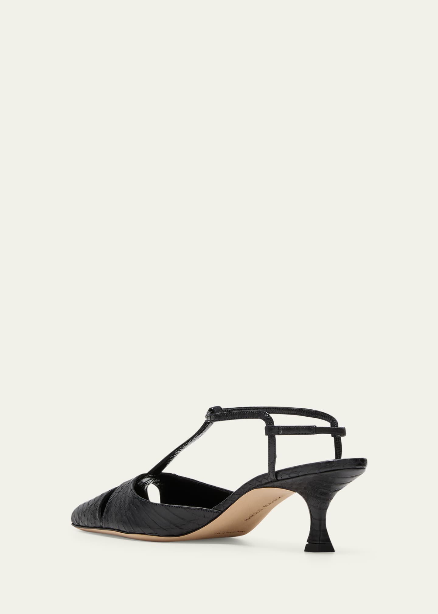 Manolo Blahnik Turgimod Croco T-Strap Pumps Image 2 of 3