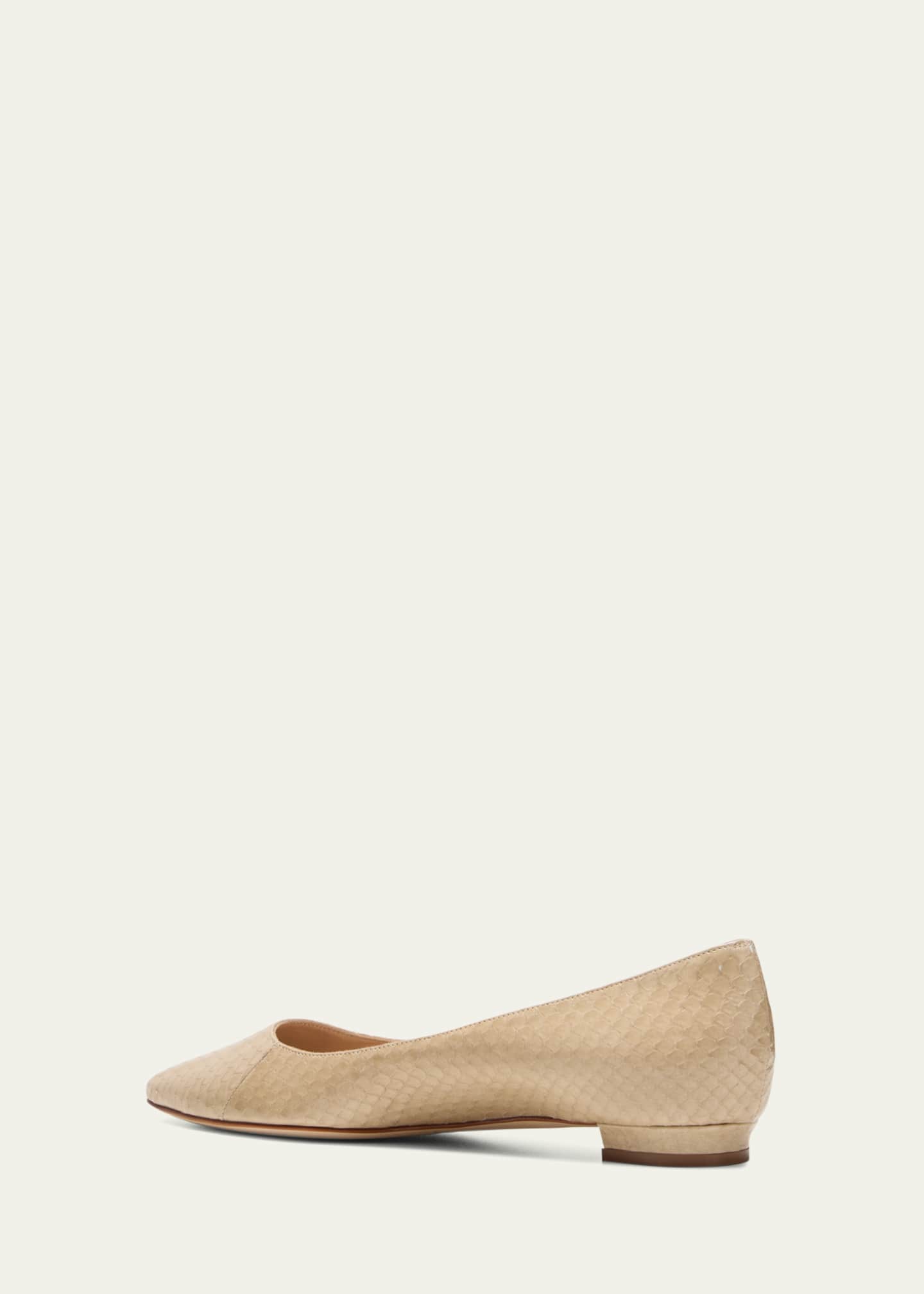Manolo Blahnik BB Snake-Embossed Ballerina Flats Image 2 of 3