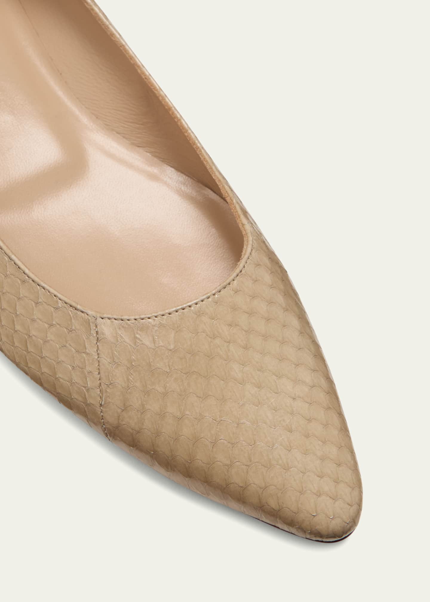 Manolo Blahnik BB Snake-Embossed Ballerina Flats Image 3 of 3