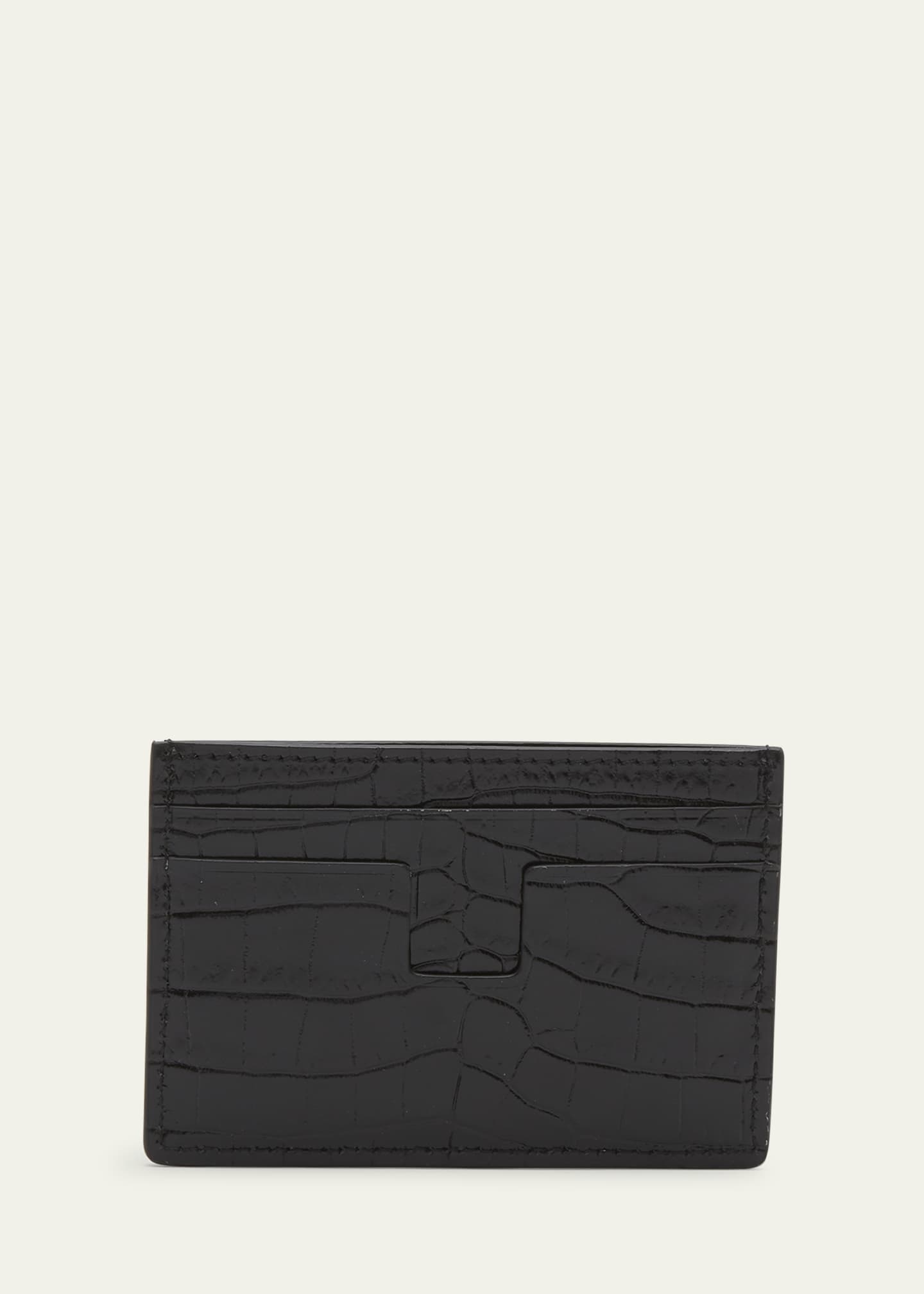 TOM FORD Men's T Line Alligator-Print Card Holder Image 3 of 4