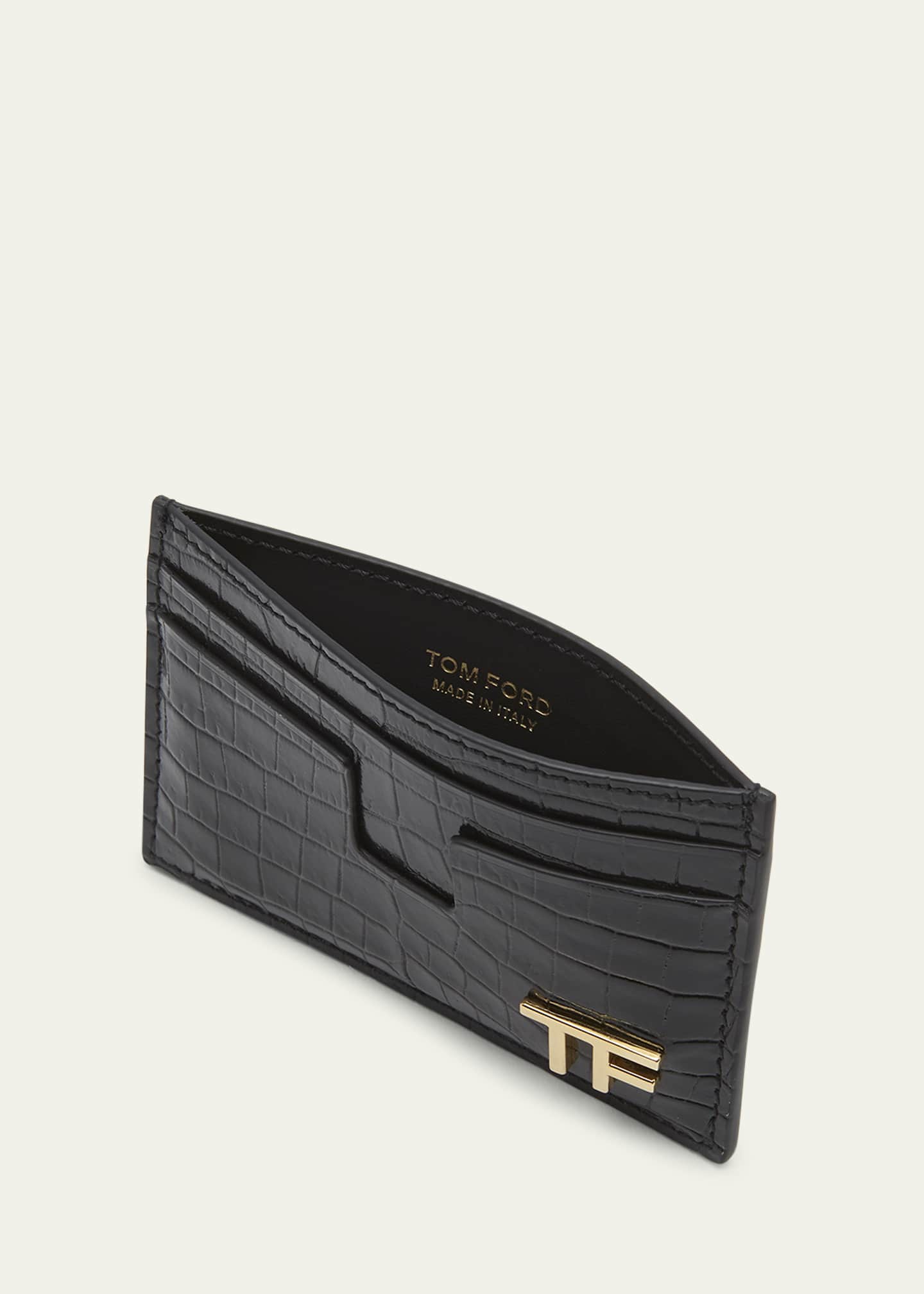 TOM FORD Men's T Line Alligator-Print Card Holder Image 4 of 4