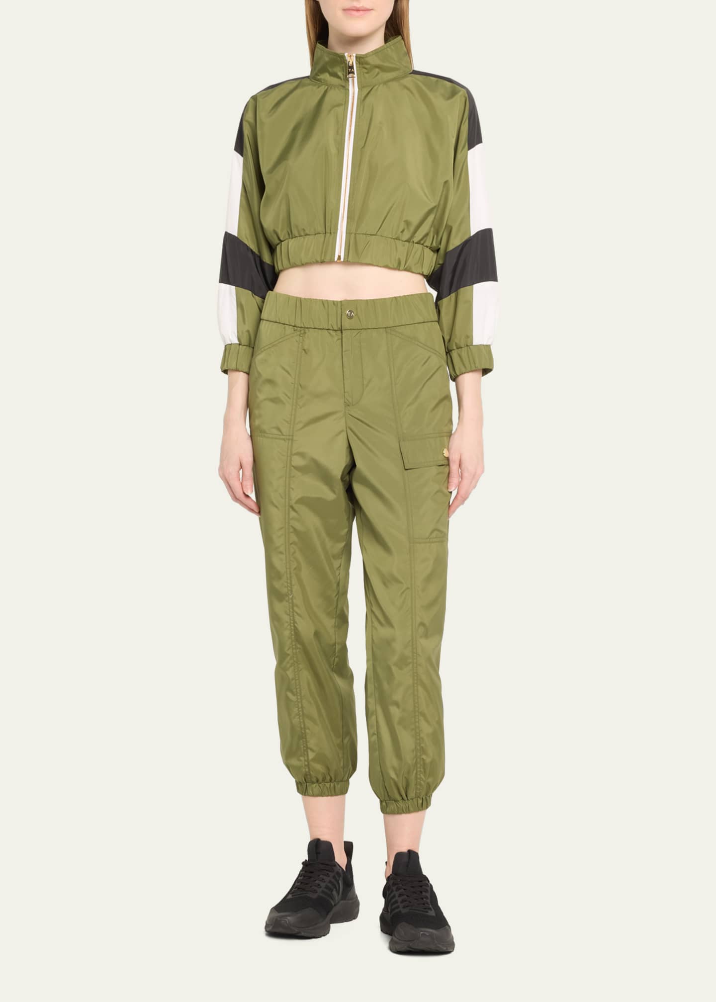 Tracy Anderson Micro Cropped Colorblock Track Jacket Image 2 of 5