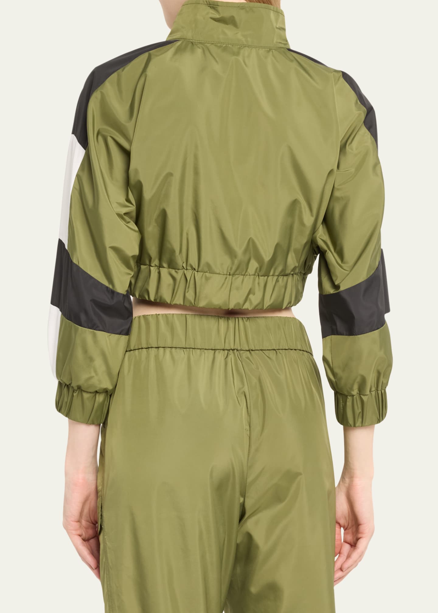 Tracy Anderson Micro Cropped Colorblock Track Jacket Image 3 of 5