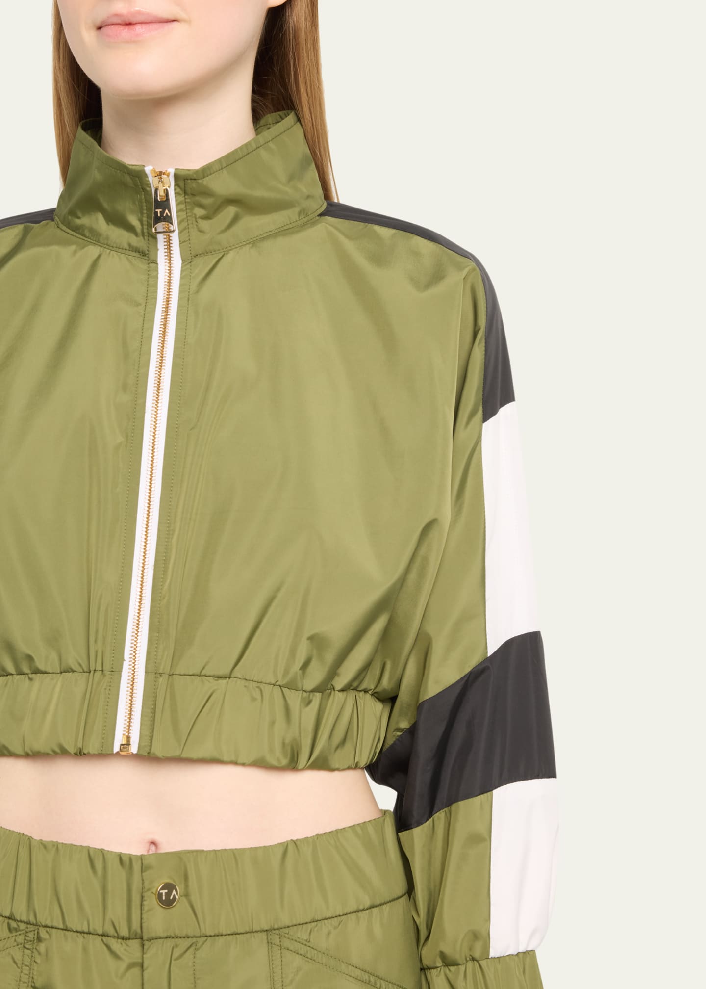 Tracy Anderson Micro Cropped Colorblock Track Jacket Image 5 of 5