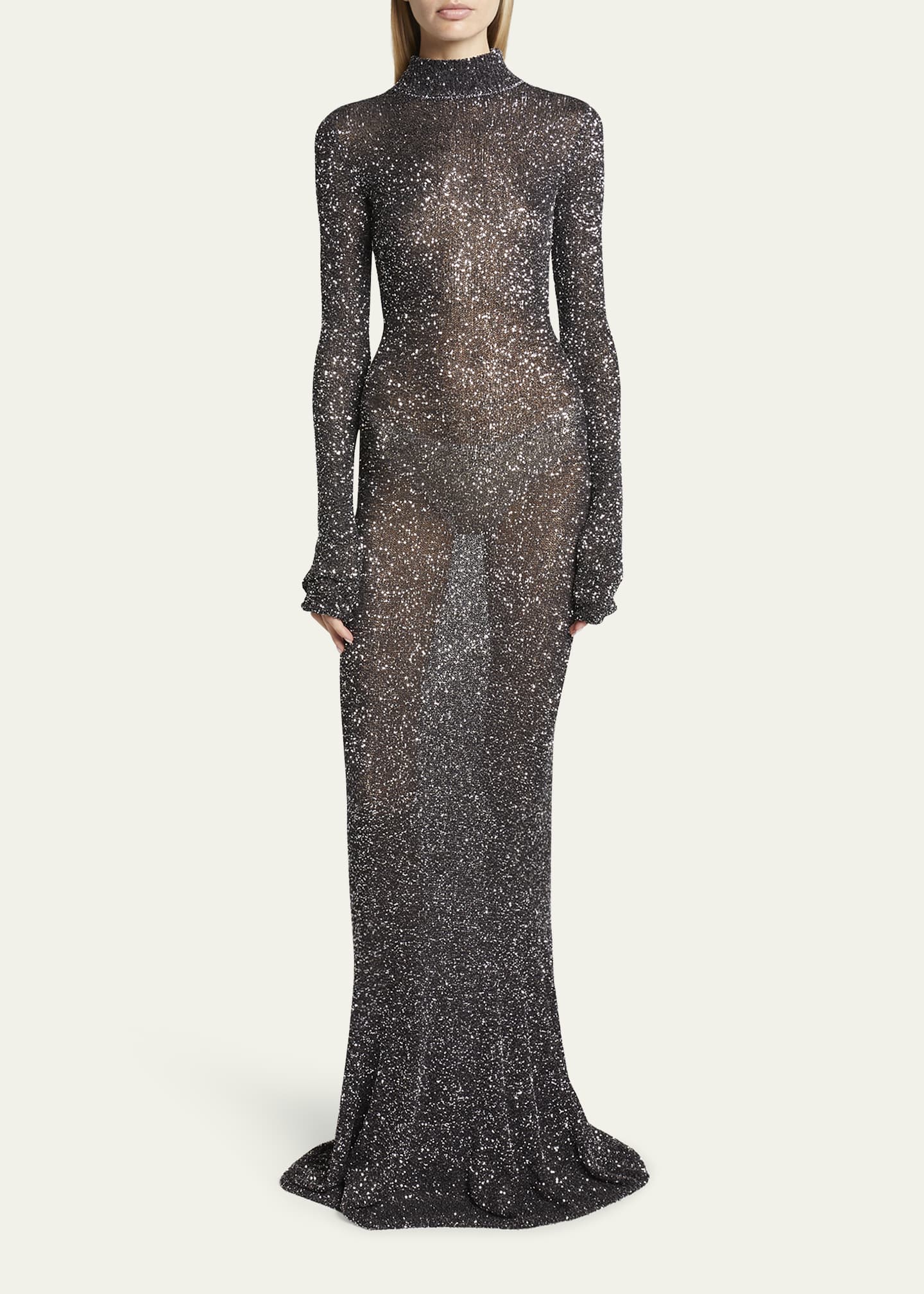 Balenciaga Sequin Knit Maxi Dress - Bergdorf Goodman