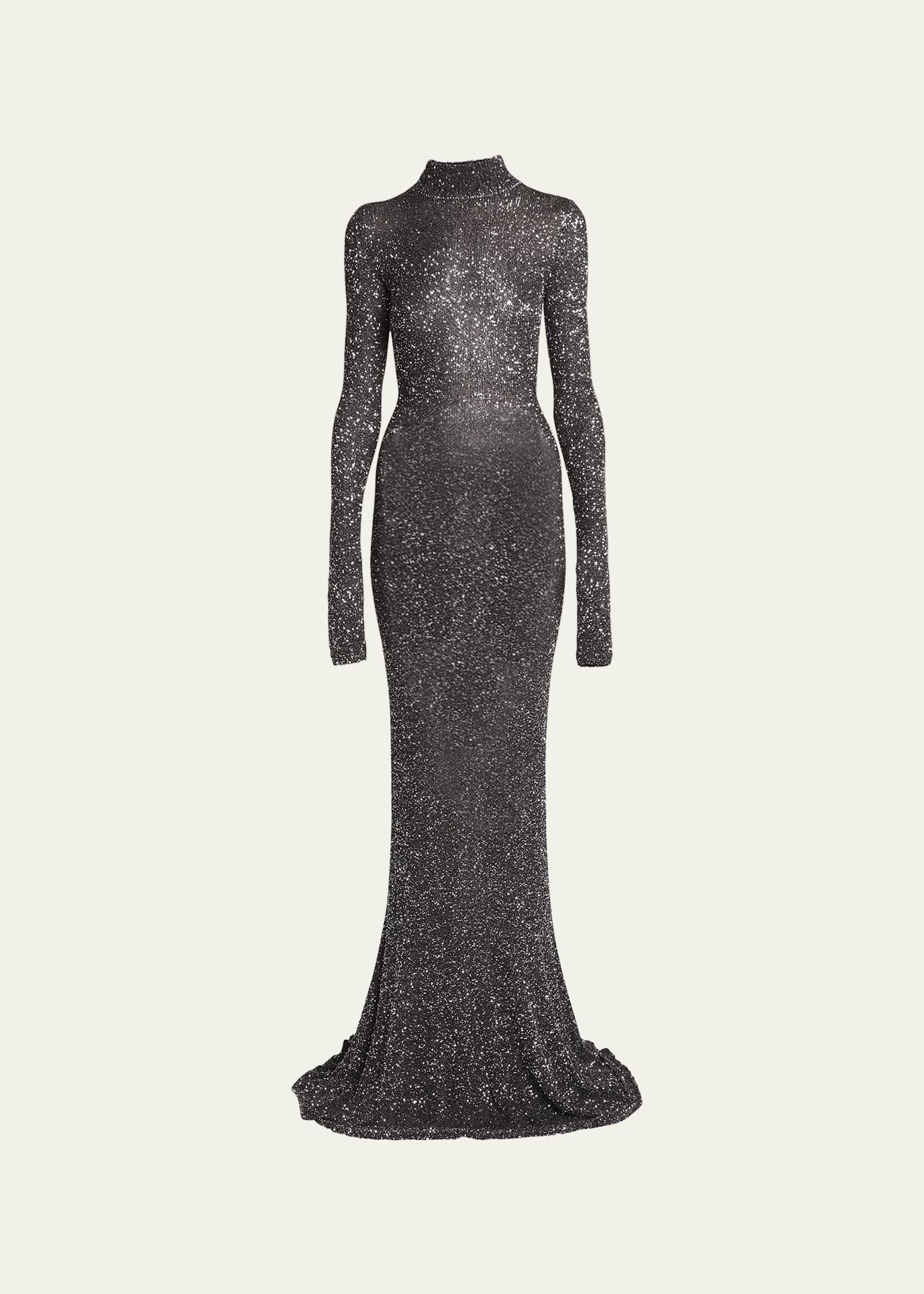 Balenciaga Sequin Knit Maxi Dress Bergdorf Goodman