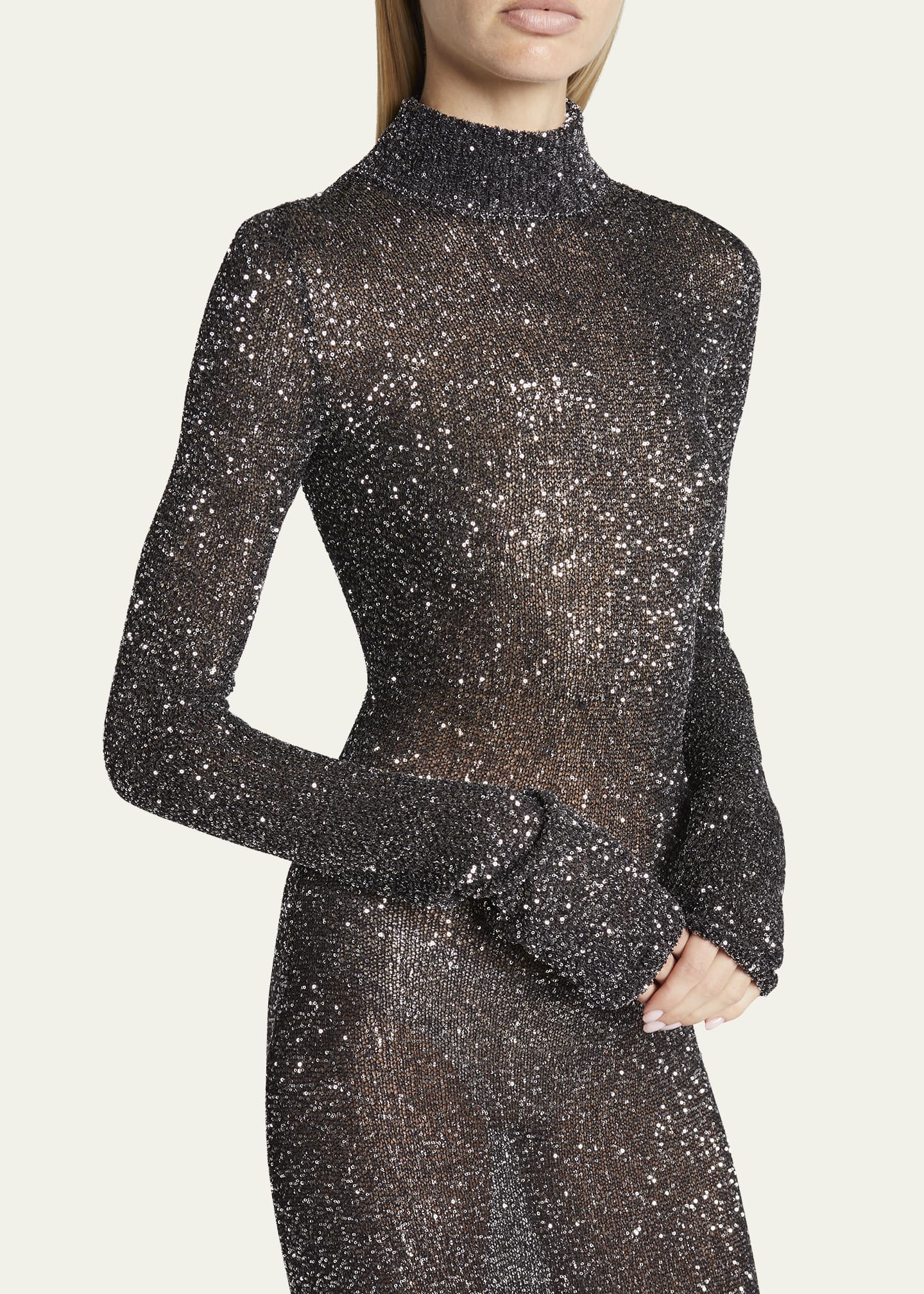Balenciaga Sequin Knit Maxi Dress - Bergdorf Goodman