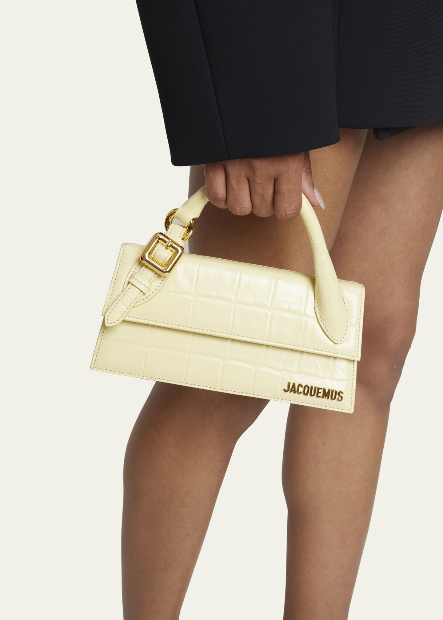 Jacquemus Le Chiquito Long Croc Embossed Top Handle Bag Bergdorf Goodman
