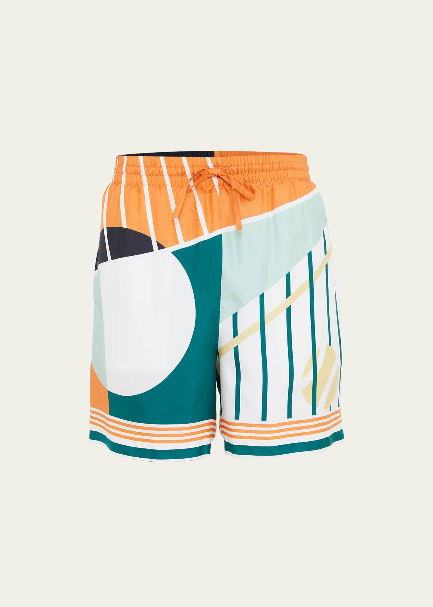 Casablanca graphic-print silk shorts - Blue