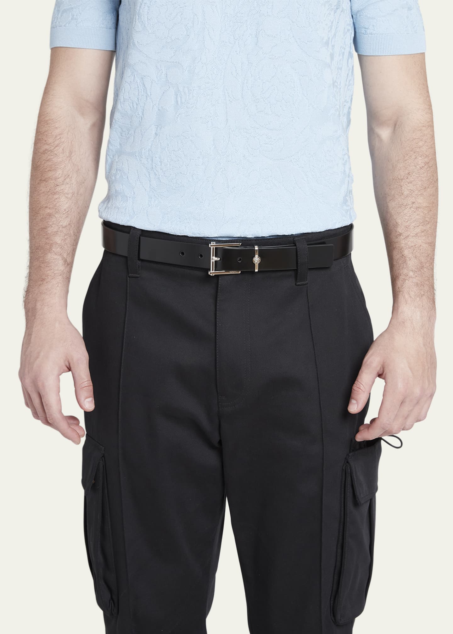 Versace men's sales leather belt