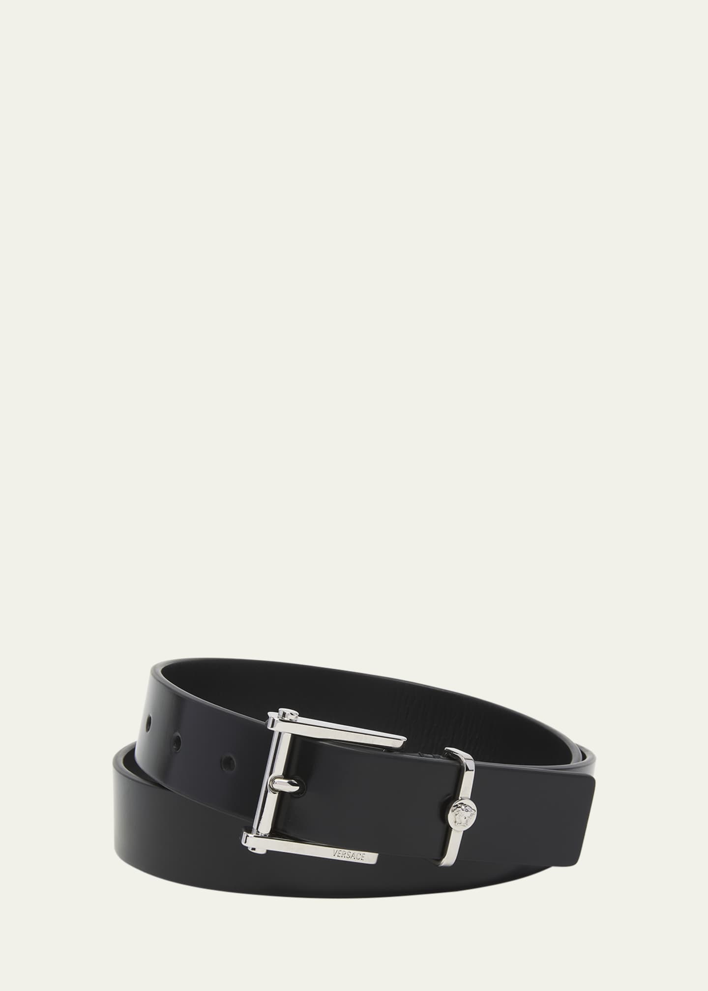 Versace men's leather sales belt