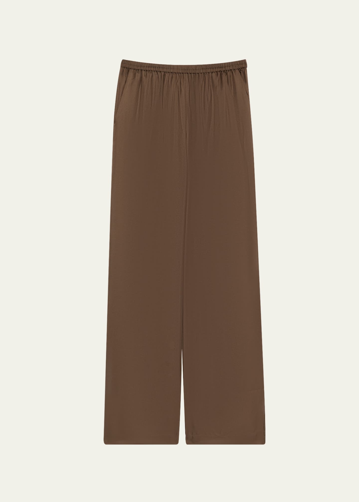 Loulou Studio Alera Elastic Waist Straight-Leg Silk Pants Image 1 of 5