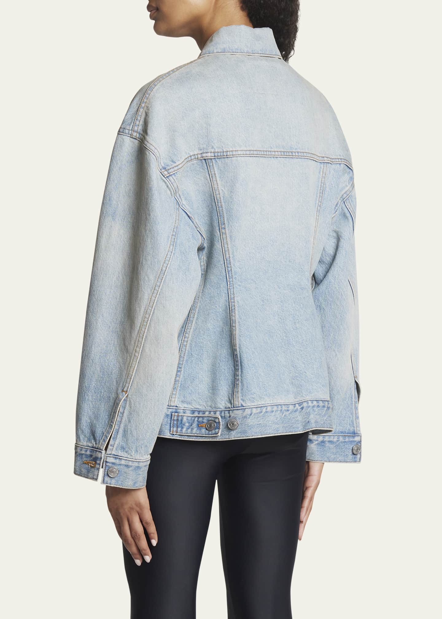 ジャケット Balenciaga Light Blue Denim Hourglass Jacket Balenciaga Denim Hourglass Jacket - Bergdorf Goodman