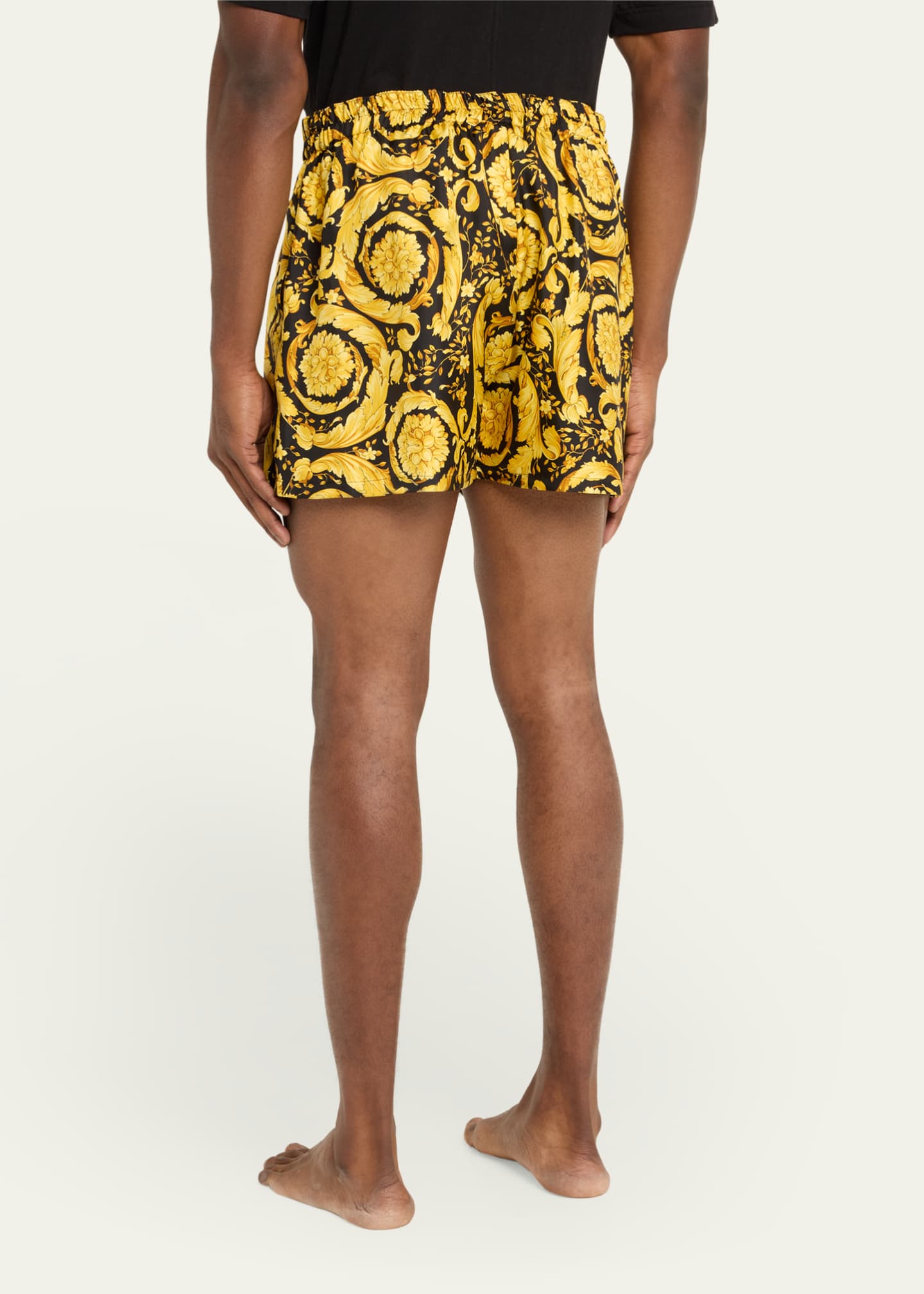 Versace Men s Silk Baroque Print Pajama Shorts Bergdorf Goodman