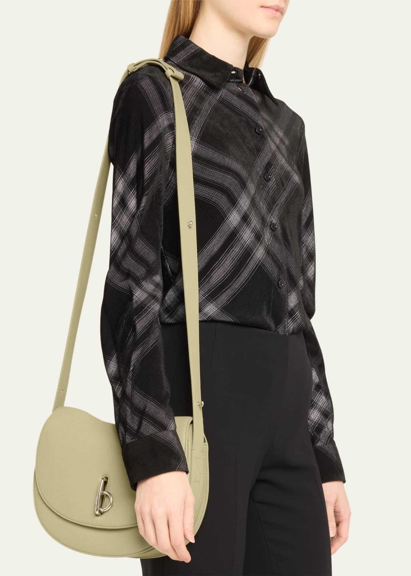 Burberry Rocking Horse Leather Saddle Crossbody Bag Image 2 of 5