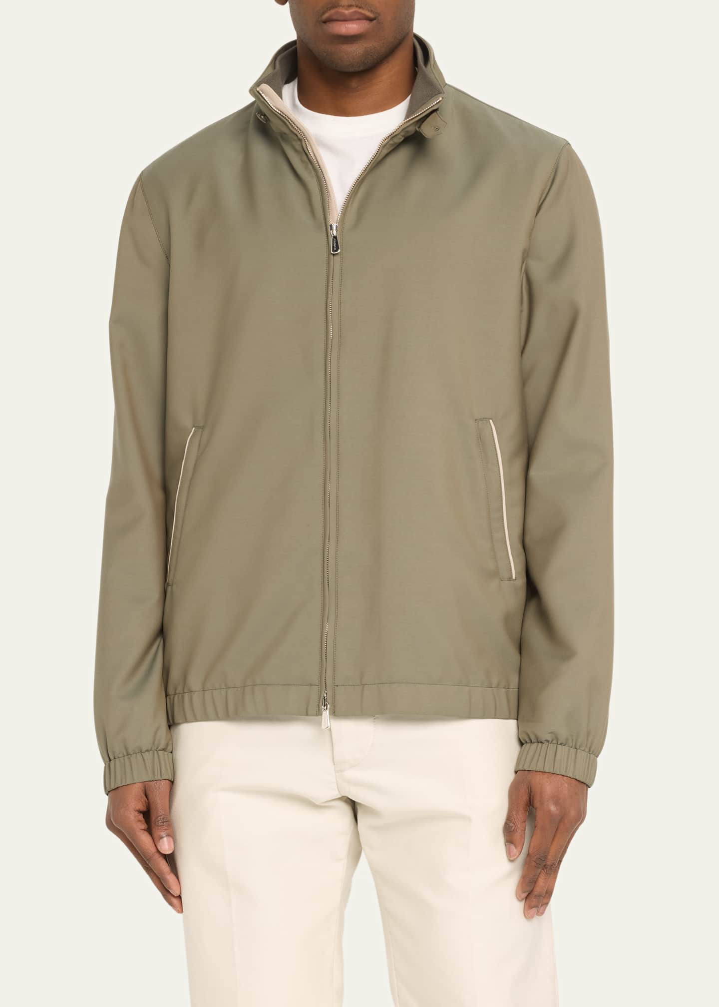 MANZINI MZW-501 Men's Bomber Jacket Coat w Faux Fur Collar Camel main image 0
