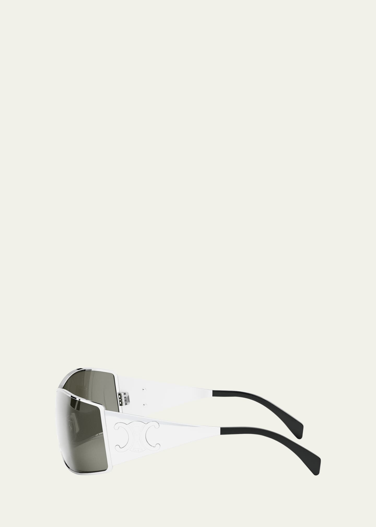 Celine Maxi Triomphe Metal Rectangular Shield Sunglasses Image 3 of 5
