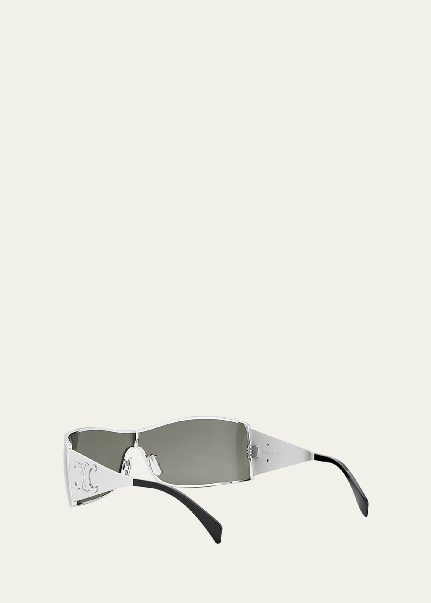 Celine Maxi Triomphe Metal Rectangular Shield Sunglasses Image 4 of 5