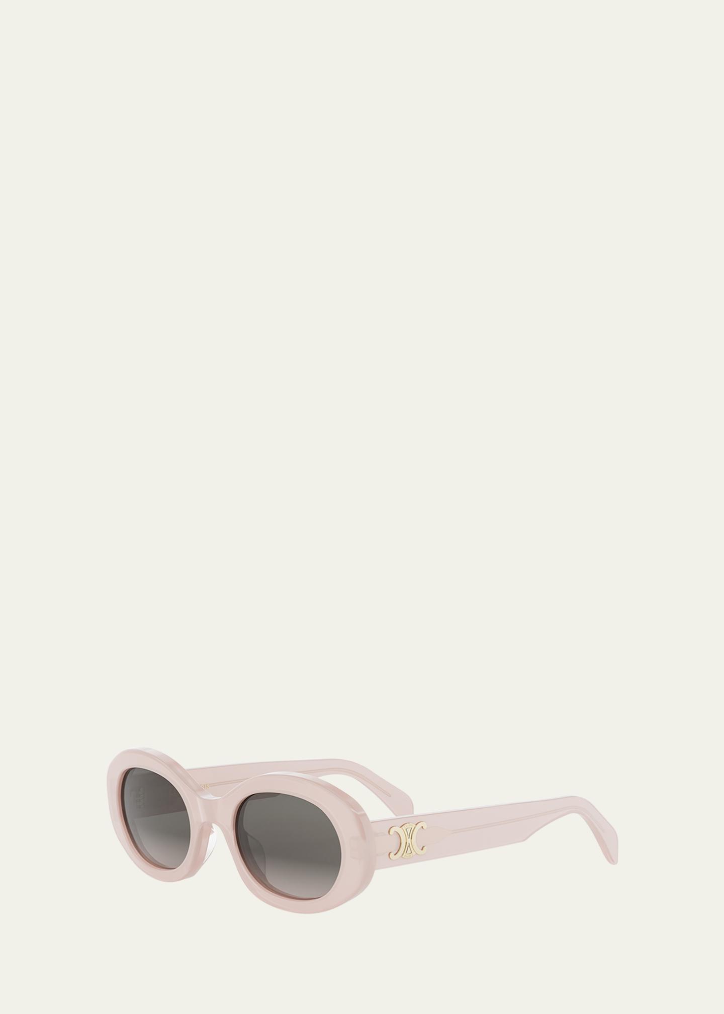 CELINE Triomphe Acetate Oval Sunglasses - Bergdorf Goodman display picture 2