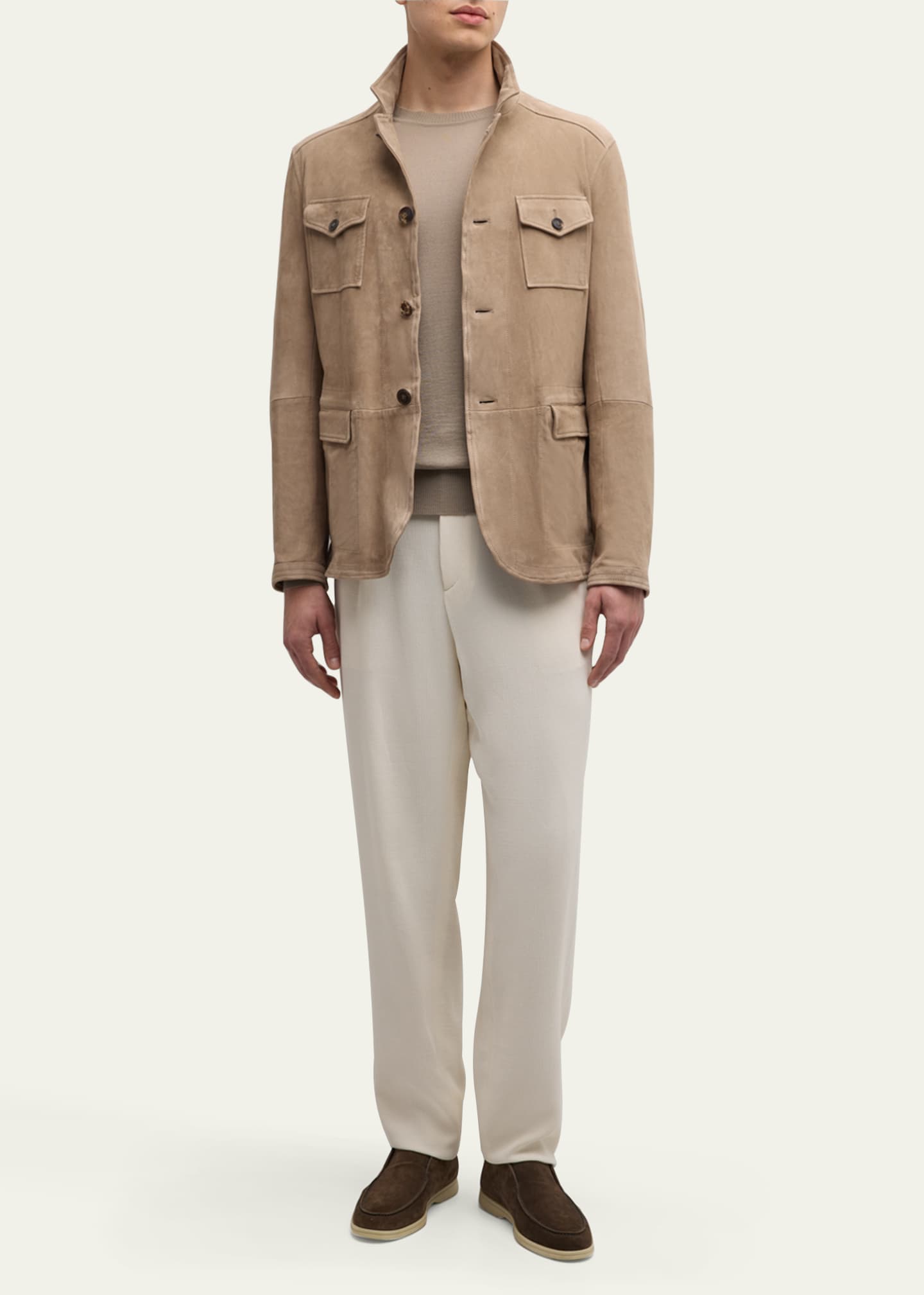 Giorgio Armani Men's Pleated Wool-Blend Suit Pants Image 2 of 5