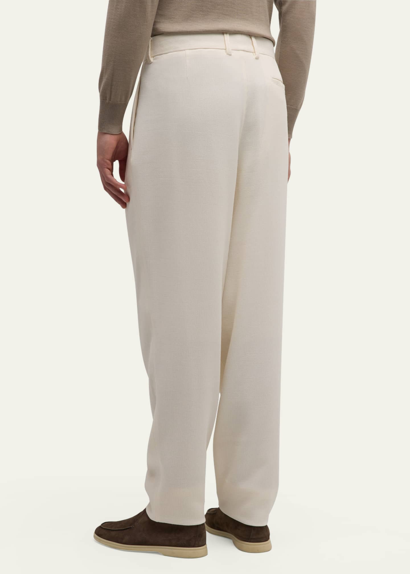 Giorgio Armani Men's Pleated Wool-Blend Suit Pants Image 3 of 5