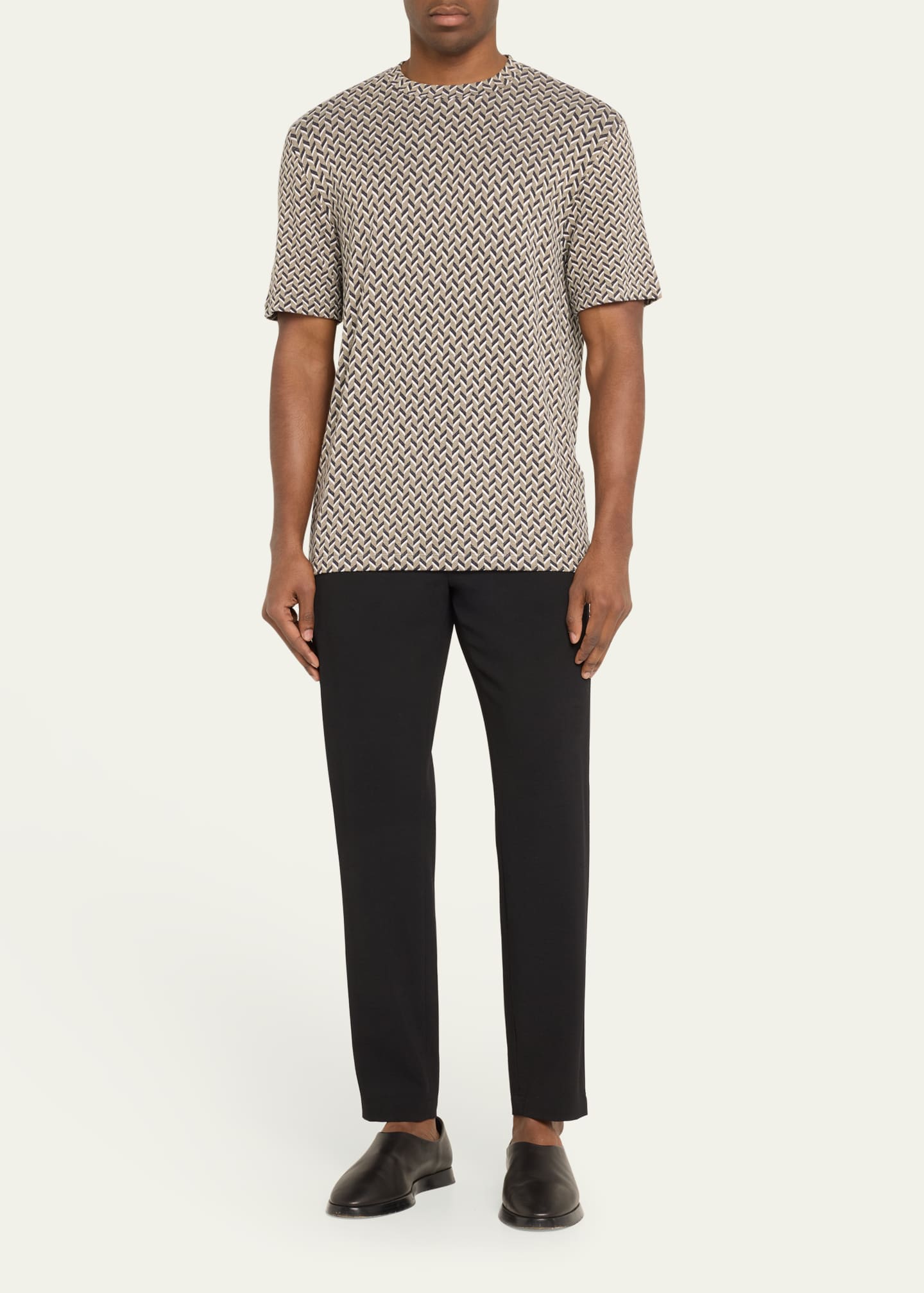 Giorgio Armani Men's Geometric Stretch T-Shirt Image 2 of 5