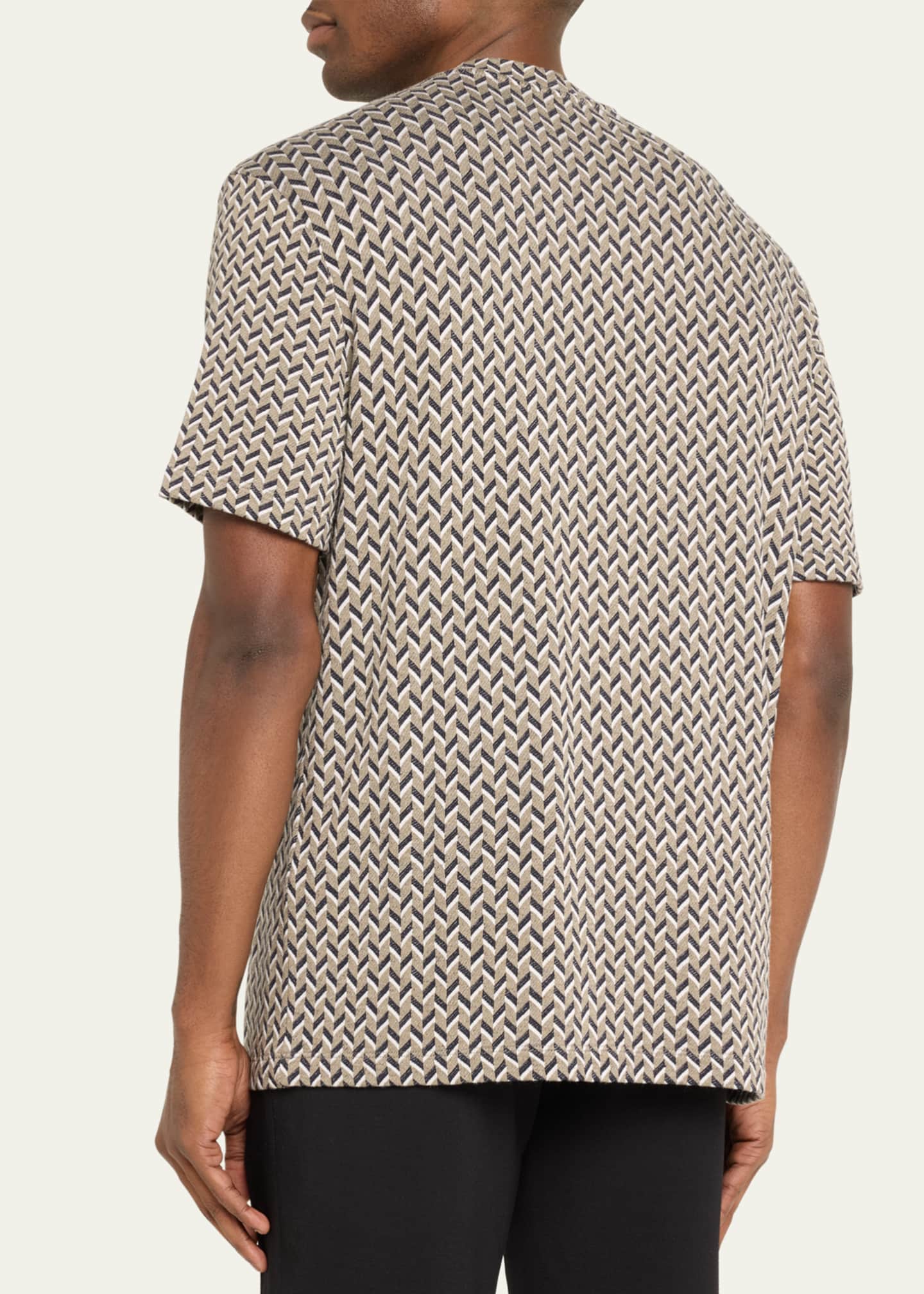 Giorgio Armani Men's Geometric Stretch T-Shirt Image 3 of 5
