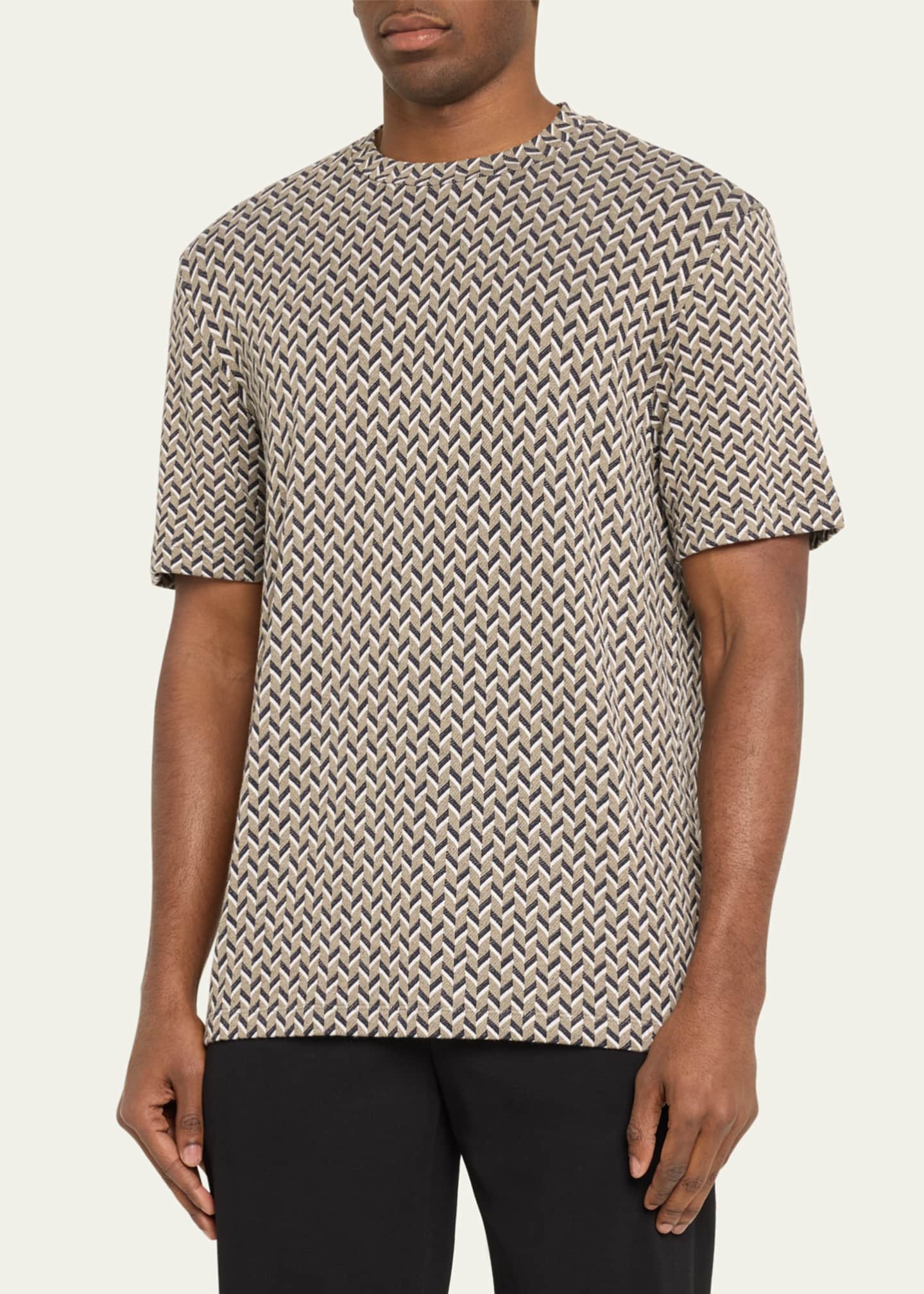Giorgio Armani Men's Geometric Stretch T-Shirt Image 4 of 5