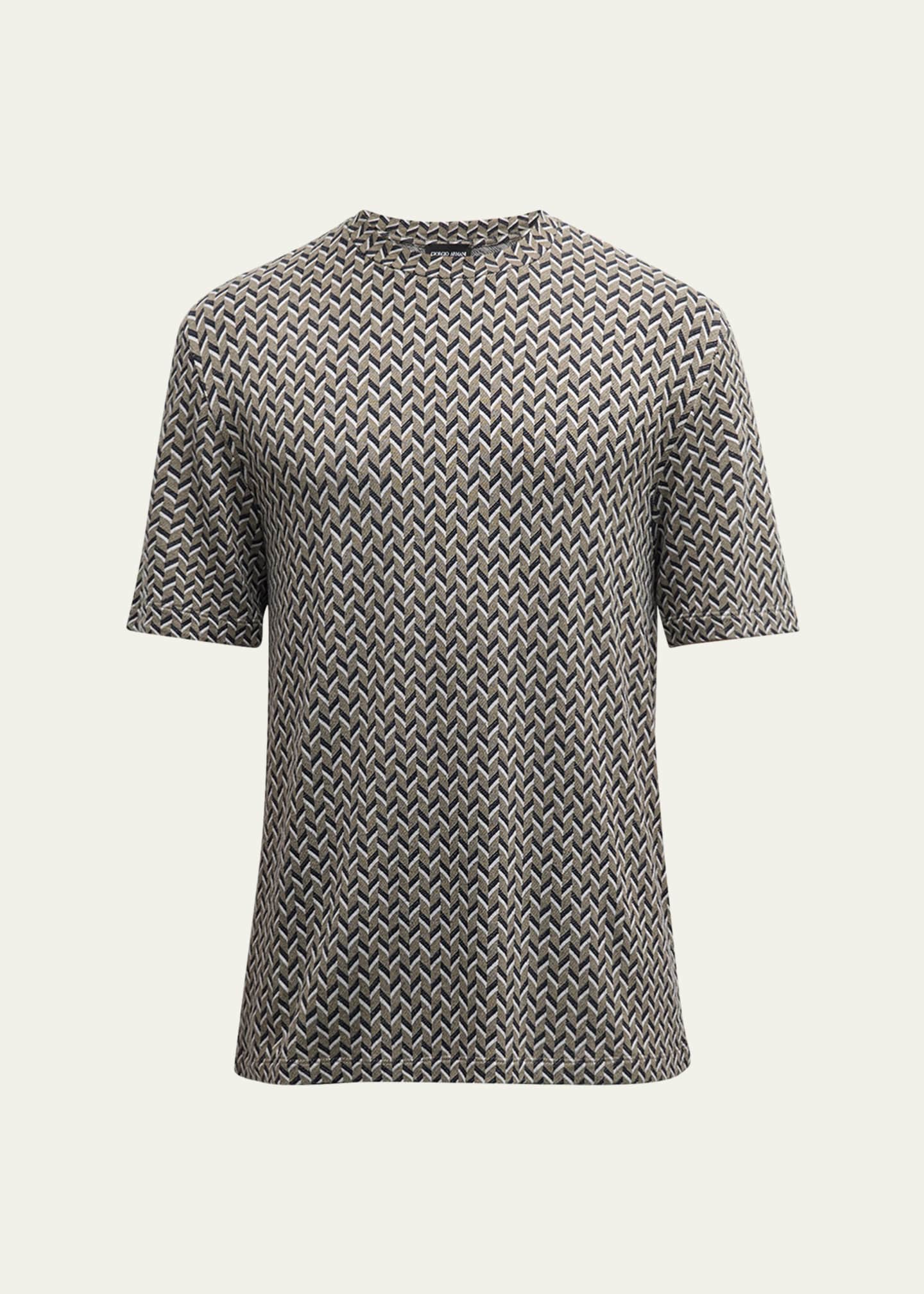 Giorgio Armani Men's Geometric Stretch T-Shirt Image 1 of 5