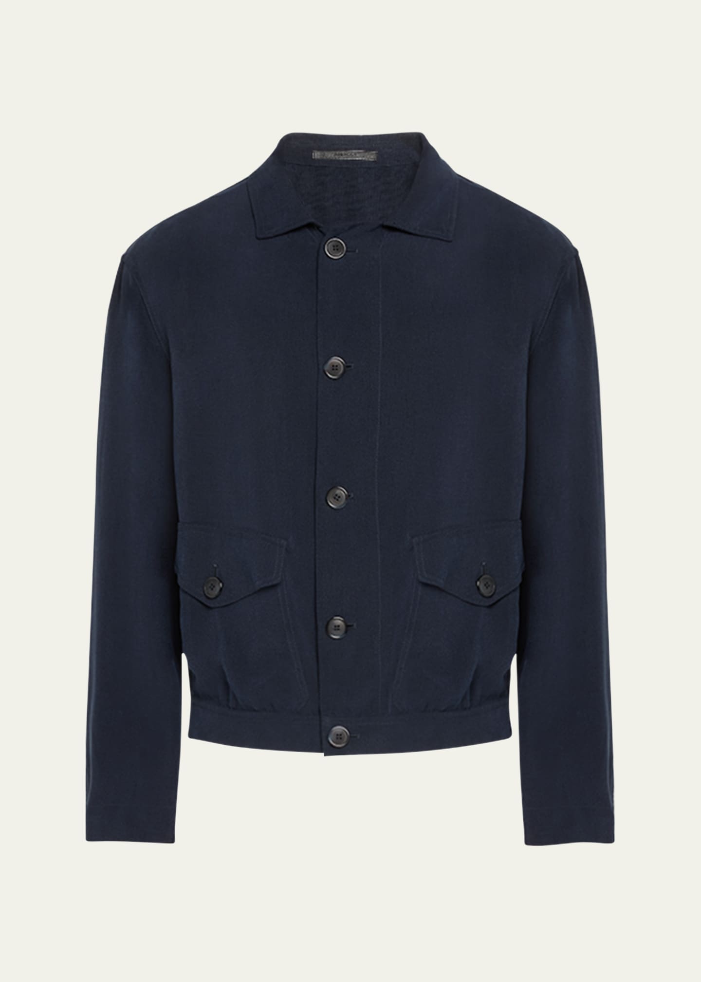 Giorgio Armani Men's Cupro Jacket with Flap Pockets