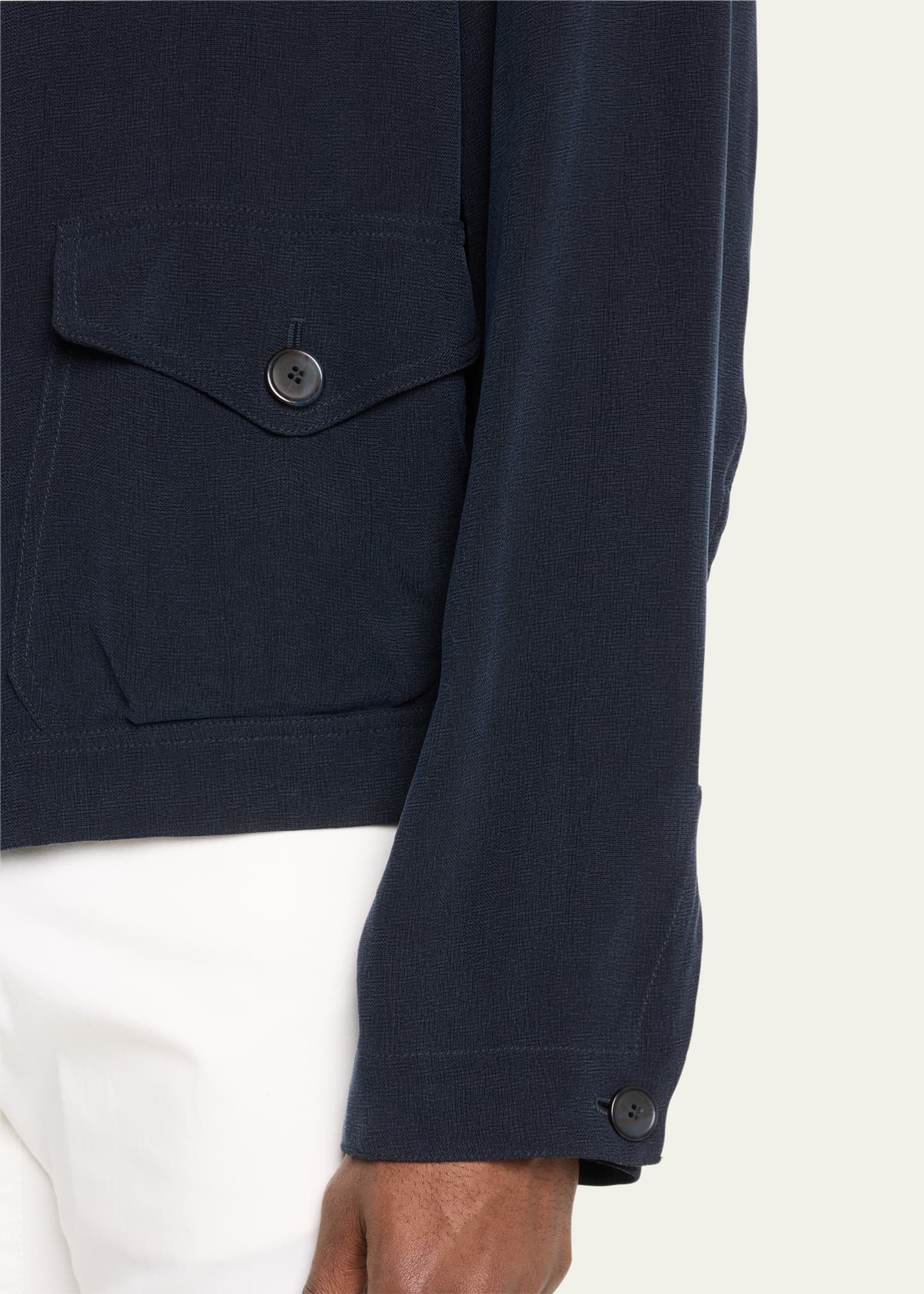 Giorgio Armani Men's Cupro Jacket with Flap Pockets