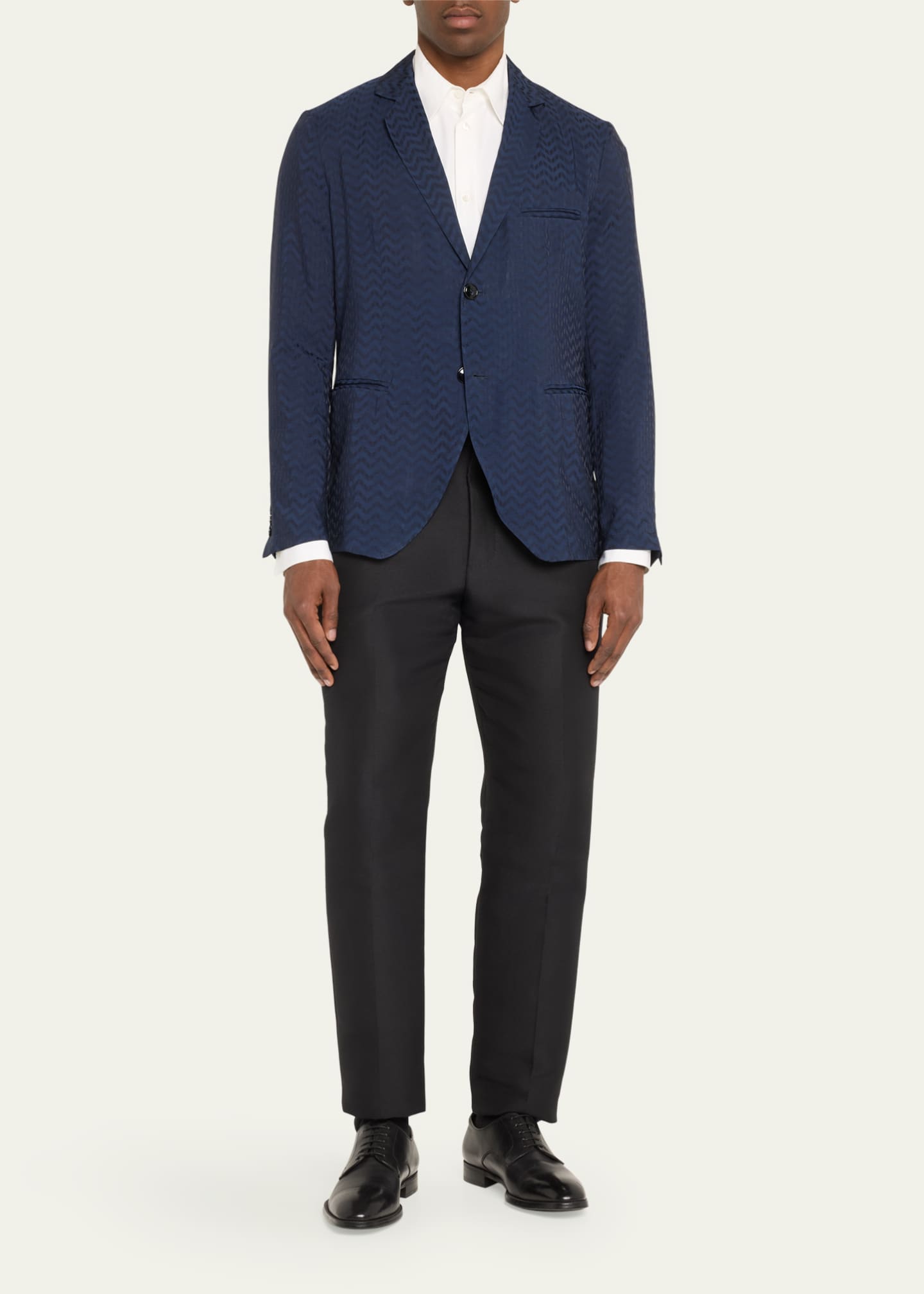 Giorgio Armani Men's Cupro Chevron Blazer Image 2 of 5
