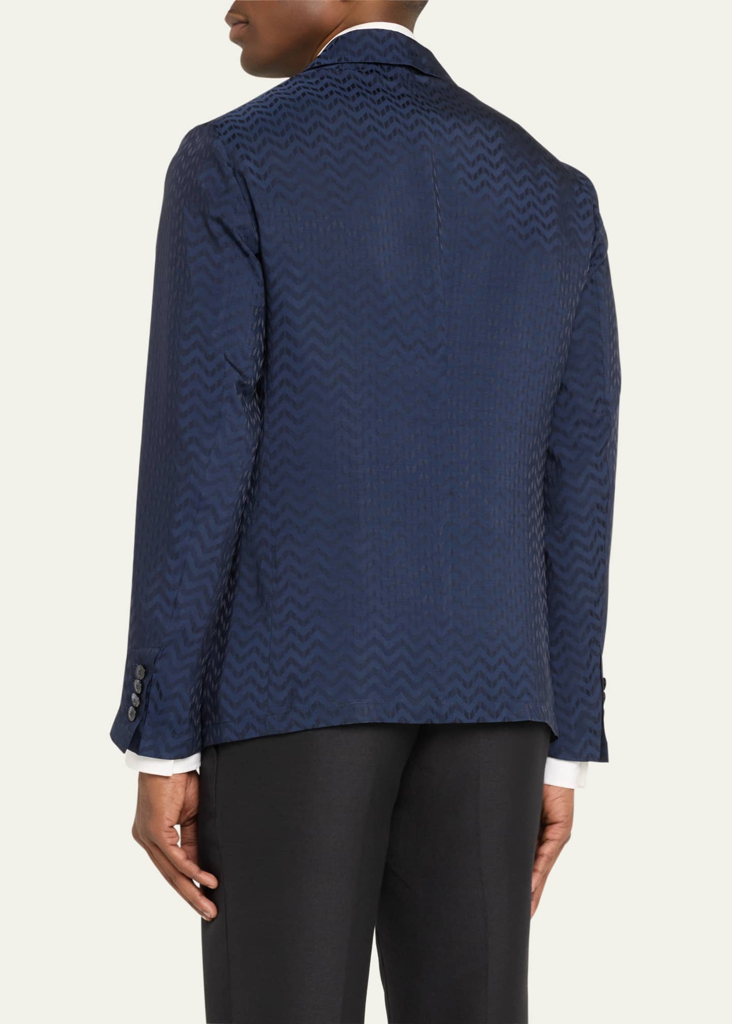 Giorgio Armani Men's Cupro Chevron Blazer Image 3 of 5