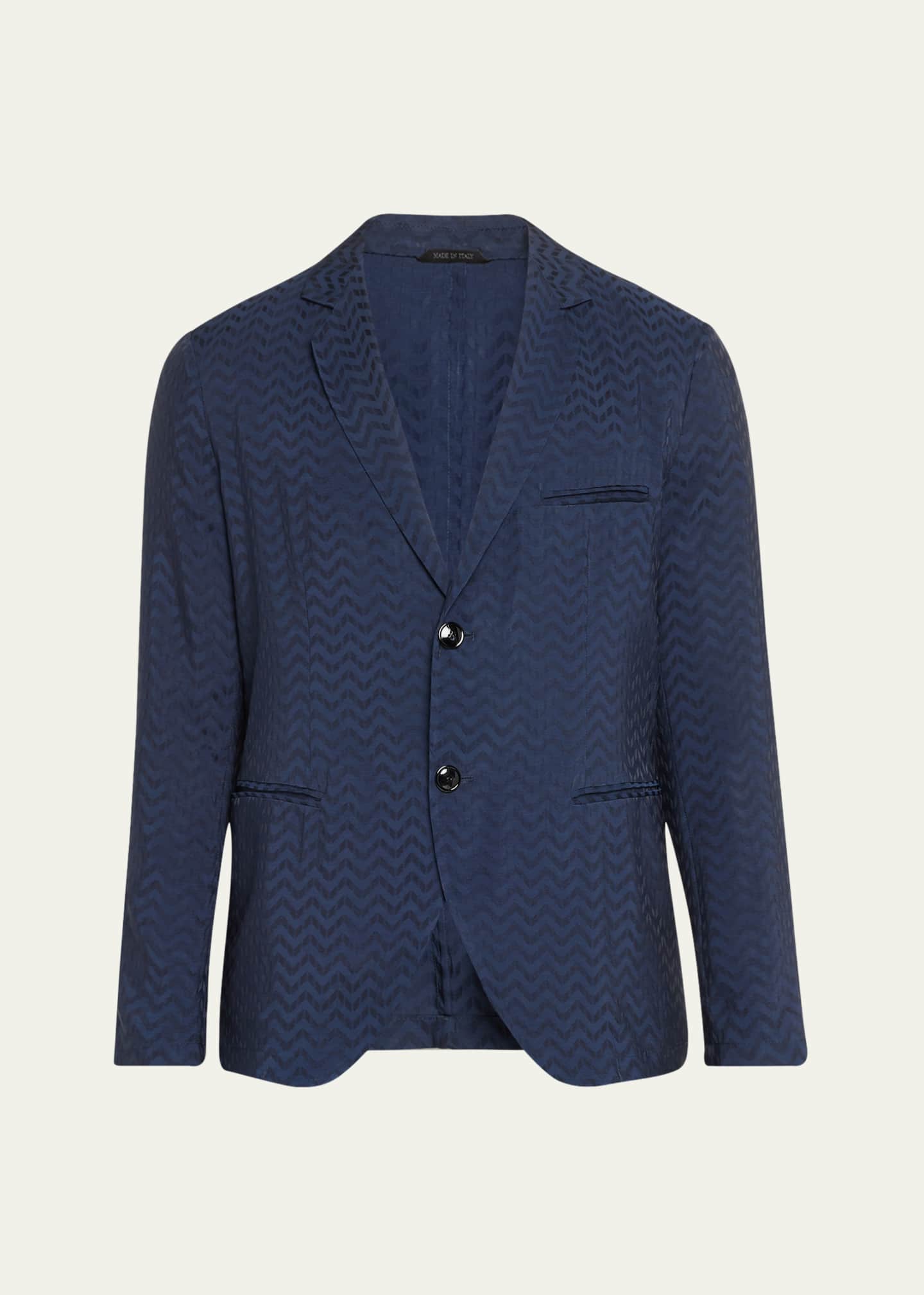 Giorgio Armani Men's Cupro Chevron Blazer Image 1 of 5