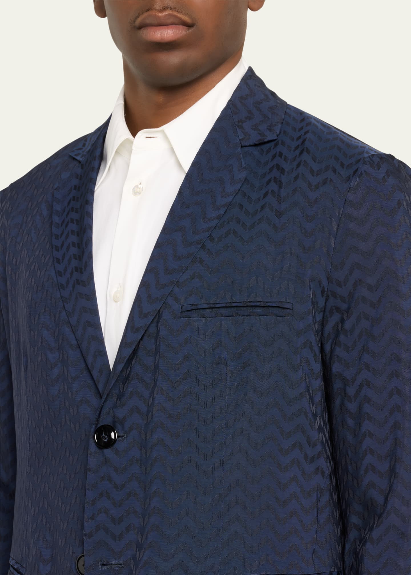 Giorgio Armani Men's Cupro Chevron Blazer Image 5 of 5