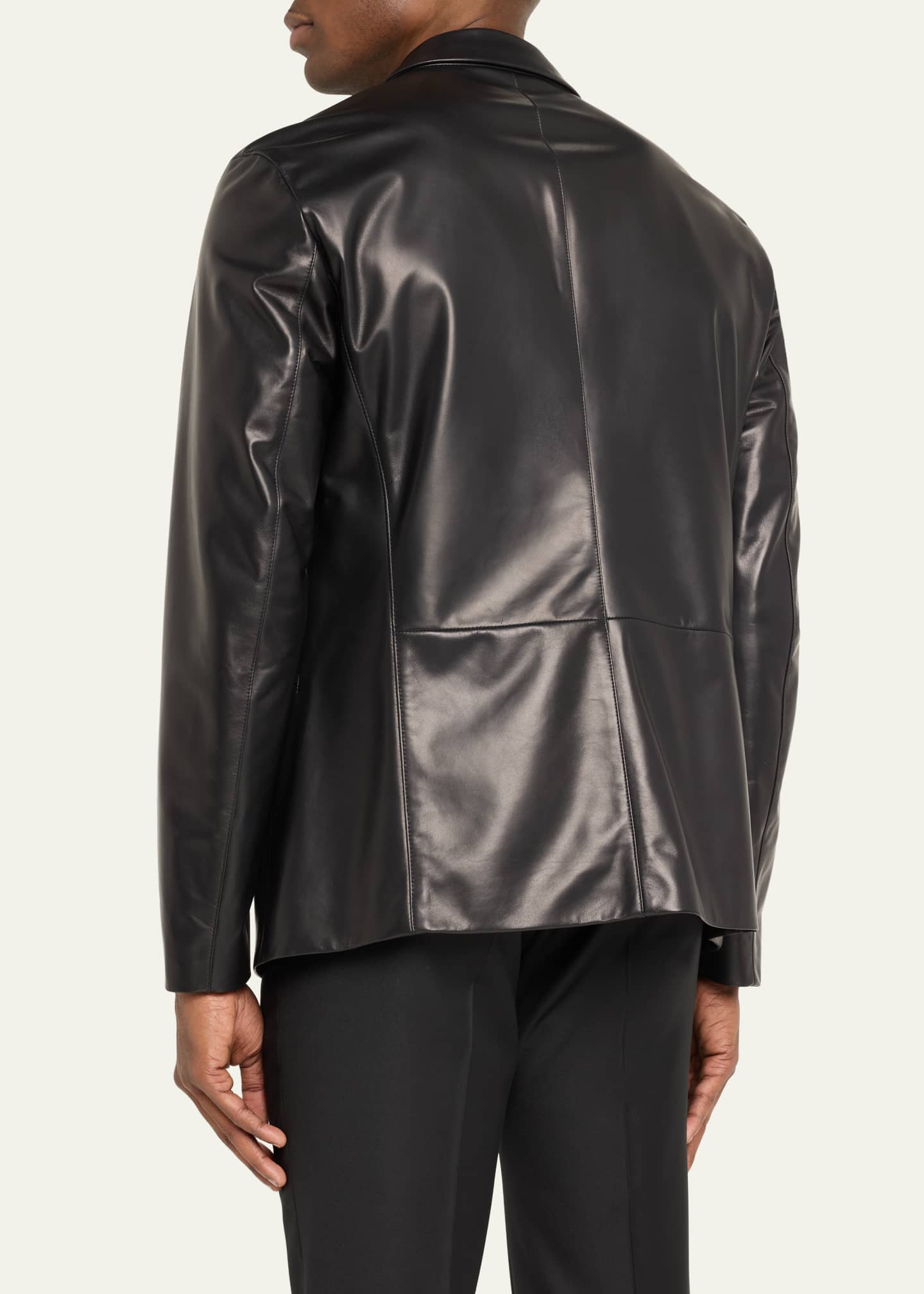 Giorgio Armani Men's Lambskin Leather Blazer Image 3 of 5