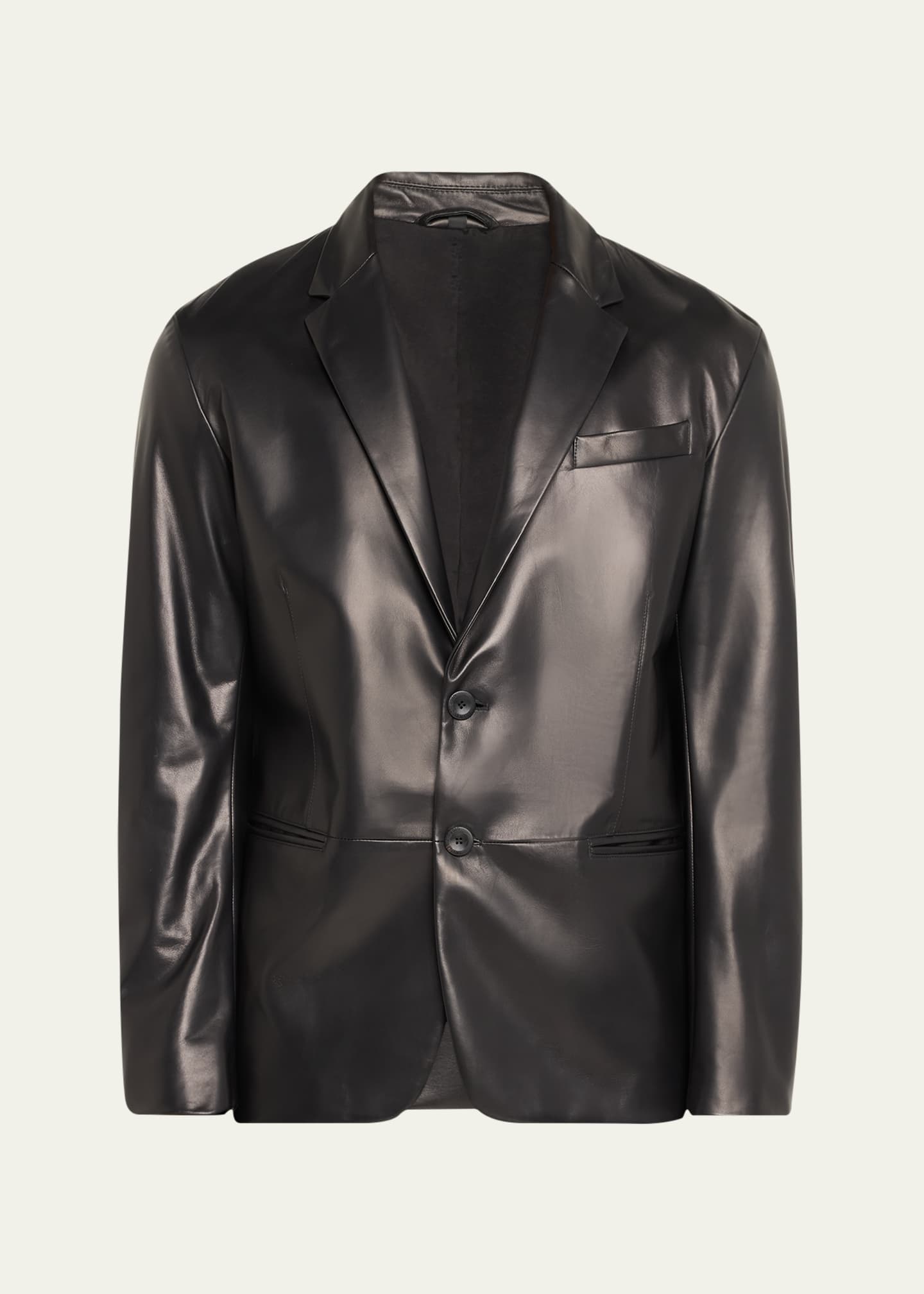 Giorgio Armani Men's Lambskin Leather Blazer Image 1 of 5