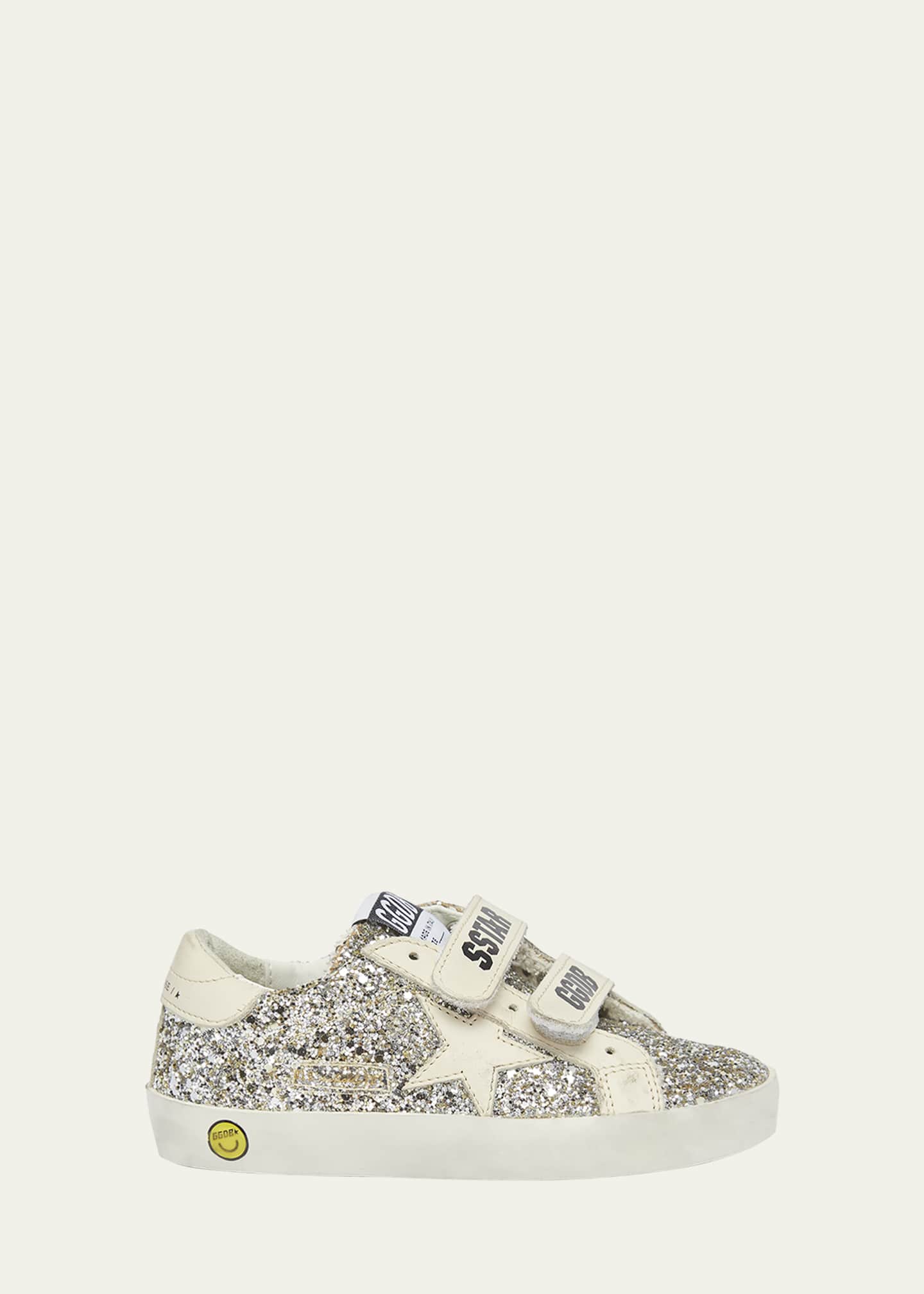 Golden Goose Kids White & Silver May School Sneakers